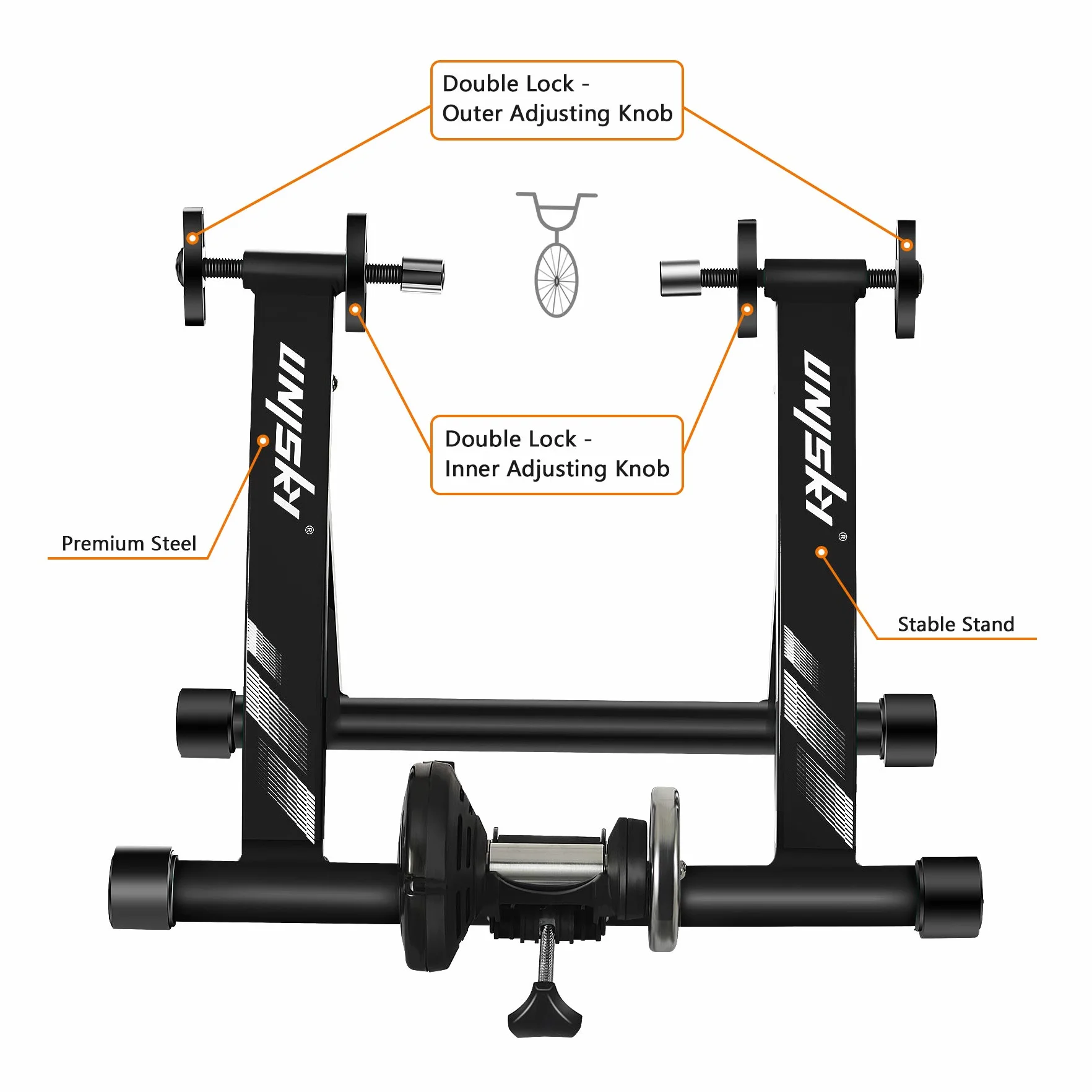 UNISKY Turbo Trainer Bike Trainer Stand Indoor Magnetico Bicicletta Training Stand Quick Release Equitazione Stand per Mountain & Road Bike
