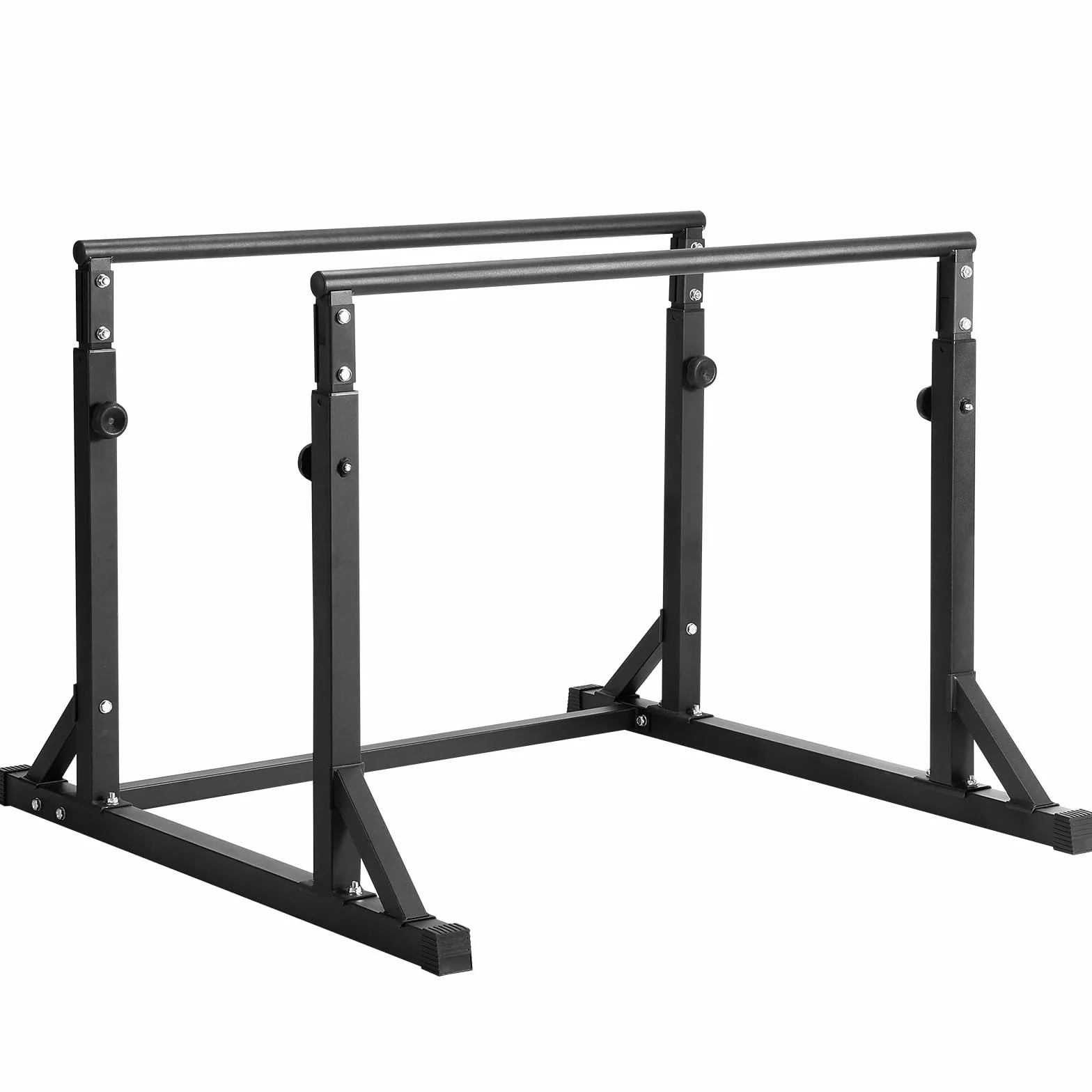 VEVOR Barre per Allenamento Fisico Stazione Altezza Regolabile, capacità di 800 Libre, Stazione per Allenamento Fitness, Stabilizzatore, Parallele per Push Up, Barre Parallele