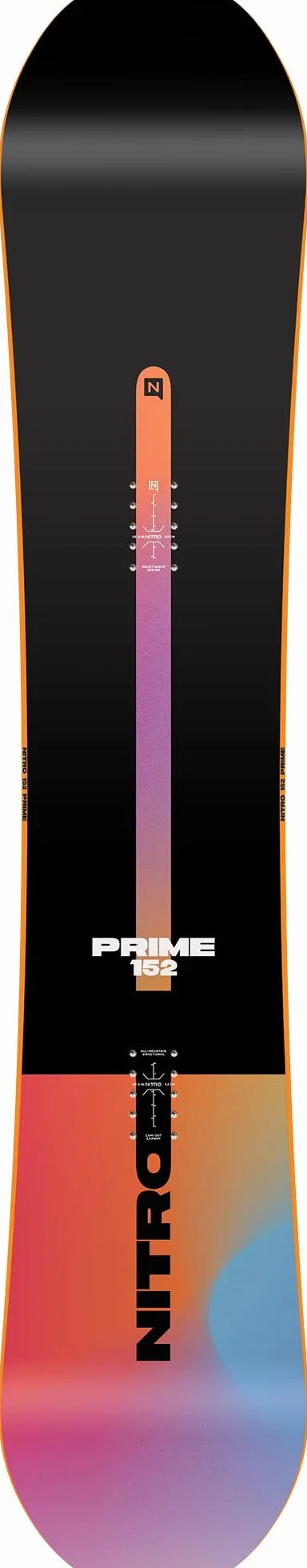 Nitro Snowboards Prime Chroma CAM-Out Board '25, Allmountainboard, Directional, Flat-Out Rocker, All-Terrain, Mid-Wide & Wide