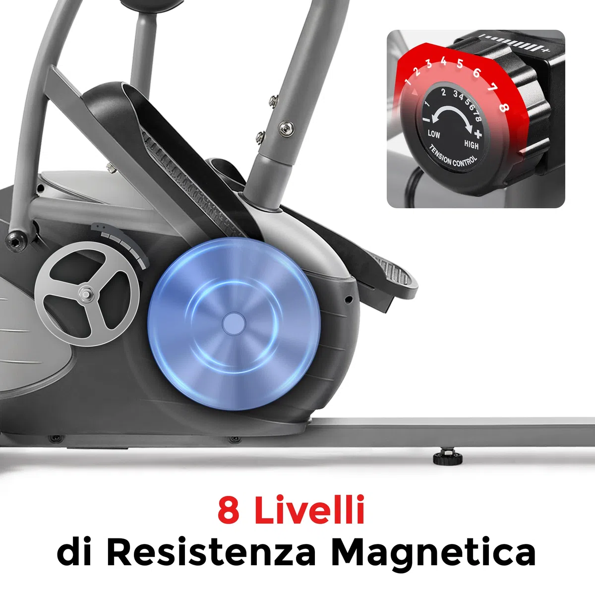 Sunny Health & Fitness Cyclette Reclinabile Smart – Allenamento Corpo Libero con Esercitatori per Braccia e Gambe, Sedile Regolabile, Sensori di Polso Integrati, Connessione Gratuita all'App SunnyFit
