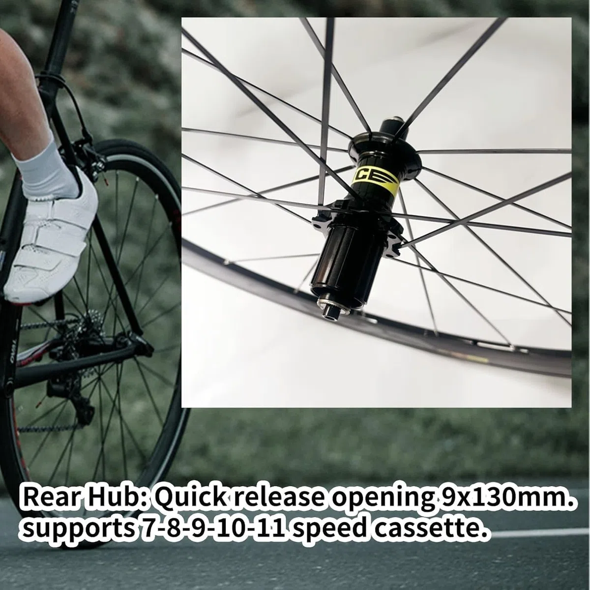 Set di Ruote per Bici da Strada 700C * 23C-25C-28C 40 / 50MM Cerchio Freno C/V in Lega di Alluminio Mozzo 20H A Sgancio Rapido per Set di Ruote 7 8 9 10 11 velocità