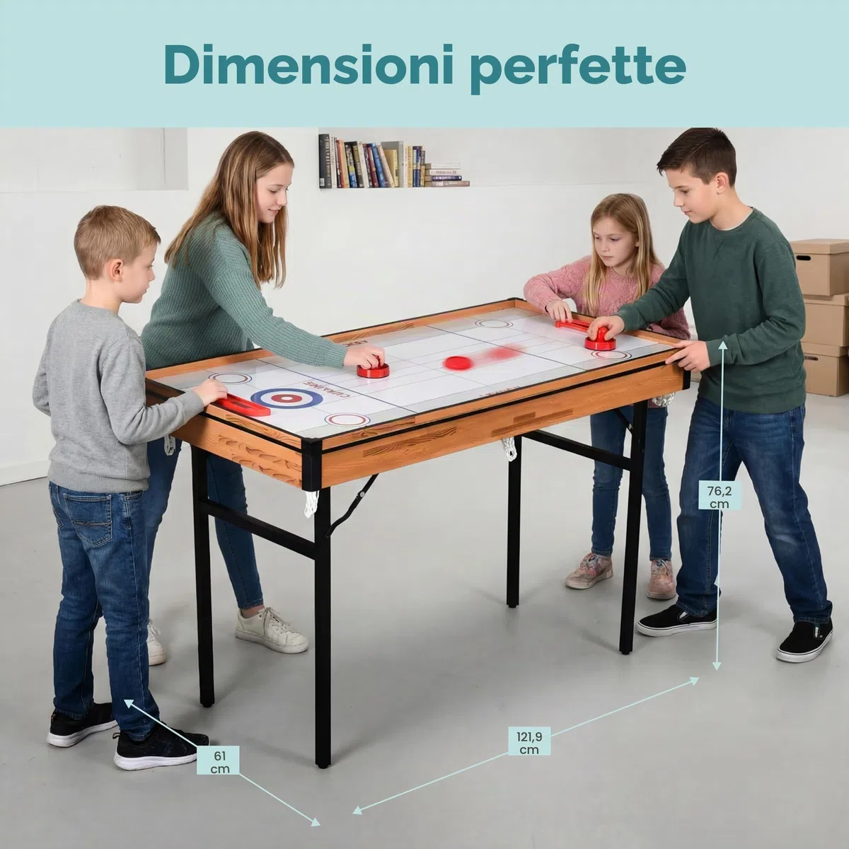 SereneLife Tavolo da Gioco 2 in 1 con Calcio Balilla Professionale Hockey ad Aria Calcio Balilla con Palline, Mazze e Dischetti per Casa