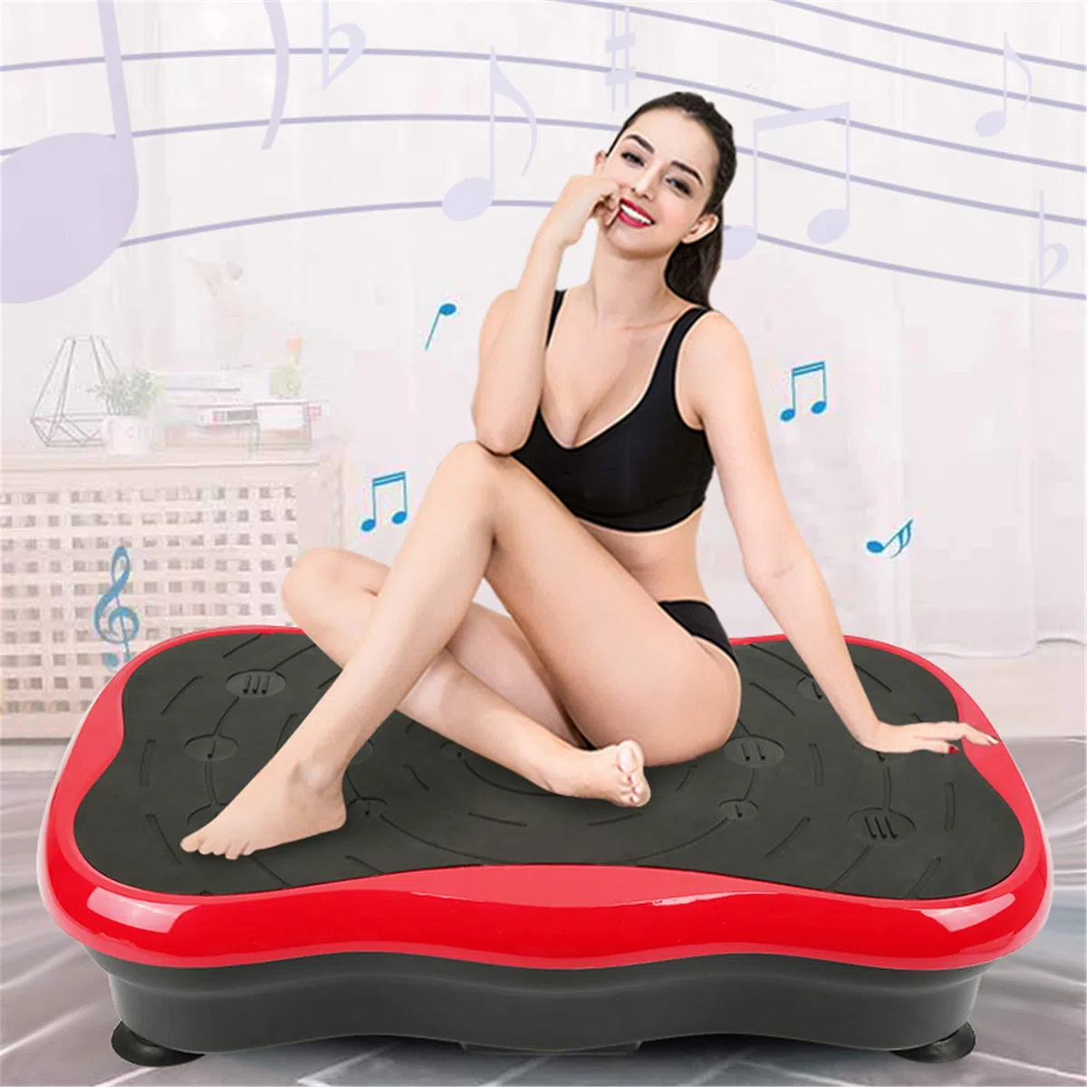 Piattaforma vibrante, piattaforma vibrante oscillante, 200 W + 5 programmi + livelli di velocità multipli + altoparlante Bluetooth di alta qualità + telecomando
