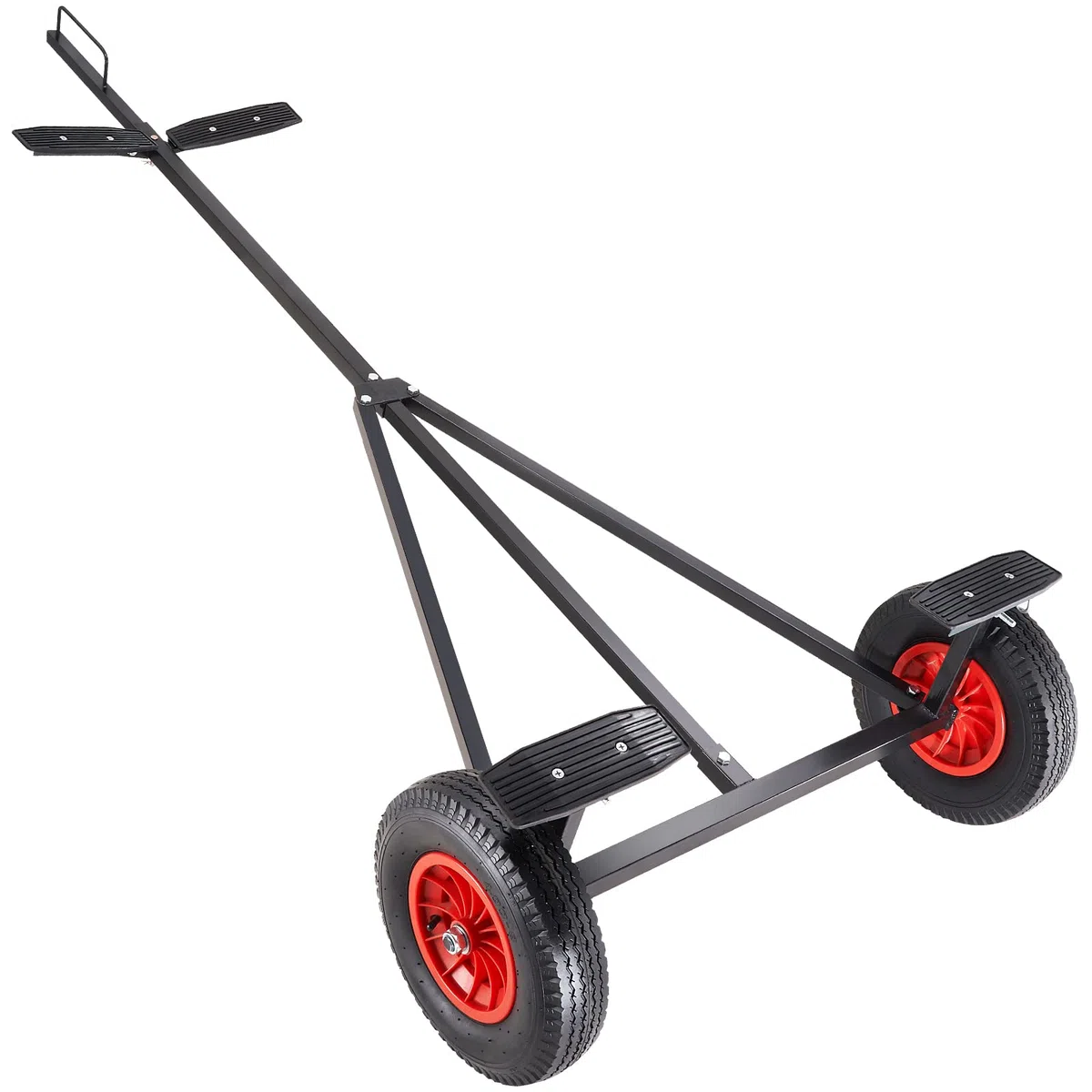 VEVOR Carrello per Rimorchio Barche Manuale Capacità Carico Max. 190kg Ruote in Gomma Diametro 40,6cm per Rimorchio di Barche, Carrello Rimorchio in Acciaio al Carbonio Lunghezza Regolabile 244-294cm