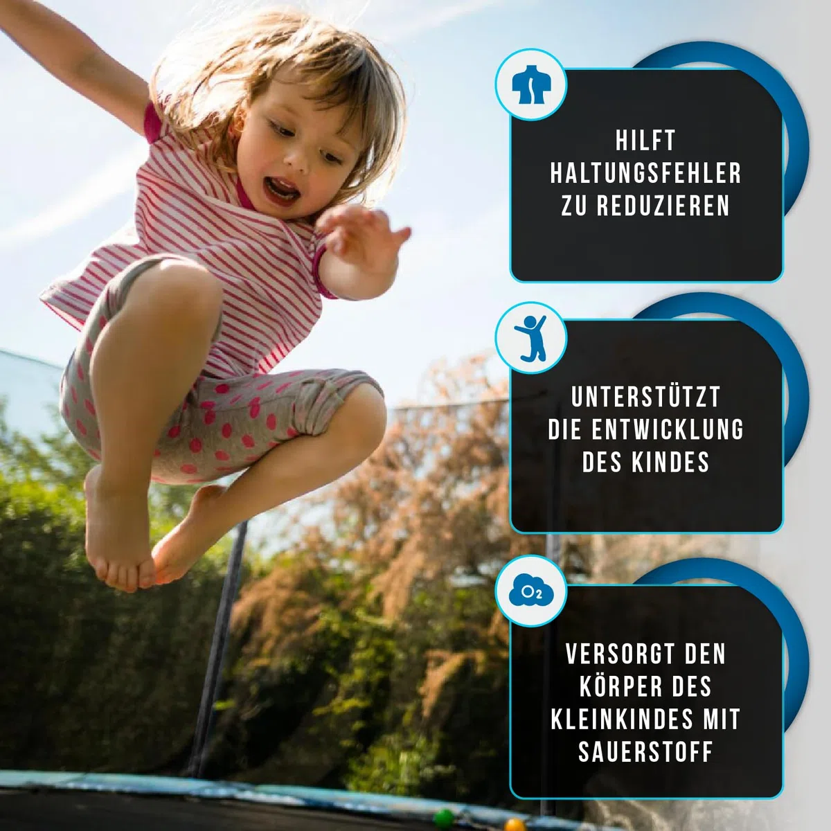 Trampolino esterno 244 8 FT con recinzione di sicurezza e aste imbottite per bambini, per interni ed esterni, portata fino a 100 kg