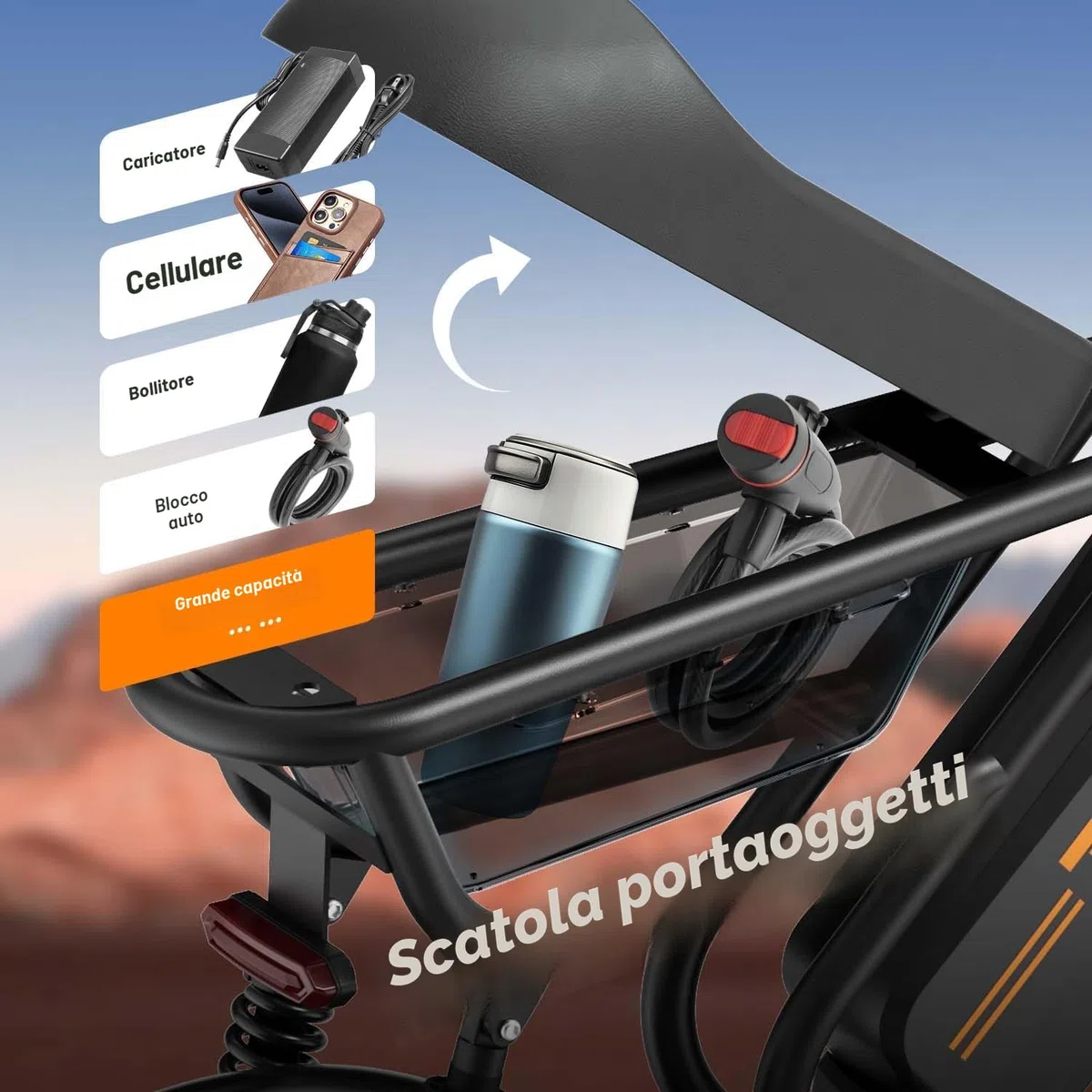 URLIFE Bicicletta Elettrica 16" x 3.0, Batteria Rimovibile da 48V 13Ah, Motore Brushless da 250W, Autonomia di 100km, Bici Elettrica con Doppia Sospensione, Scatola di Immagazzinaggio Ebike per Adulti