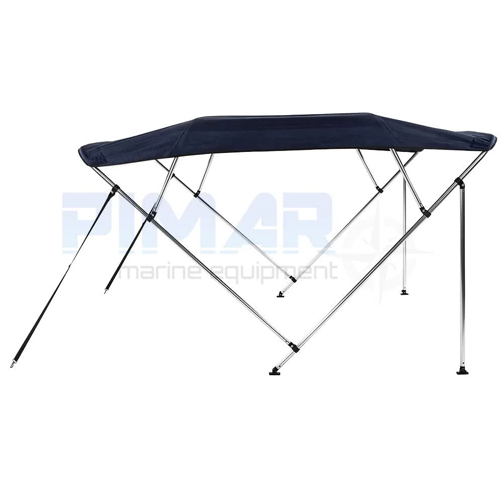 PIMAR Tendalino Bimini 4 Archi in Alluminio Lucido Ø 25 MM Diverse Misure e Colori. Barca Gommone (Blu Navy, larghezza 220-240cm)