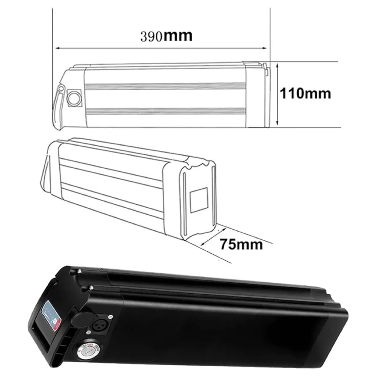Batteria per Bici elettrica da 36V 15.6Ah Batteria per Bici elettrica Batteria al Litio Impermeabile per 500W 250W Motore E-Bike