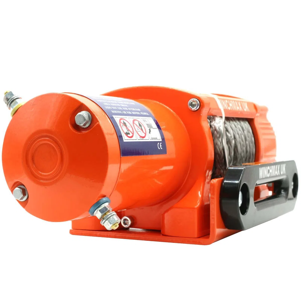 Winchmax 5000lb (2268kg) Verricello Originale Arancione 12v. Corda Sintetica Dyneema SK75 da 15,5 m x 5 mm. Gancio a Cerniera da 1/4 di Pollice. Telecomandi Wireless Gemelli.