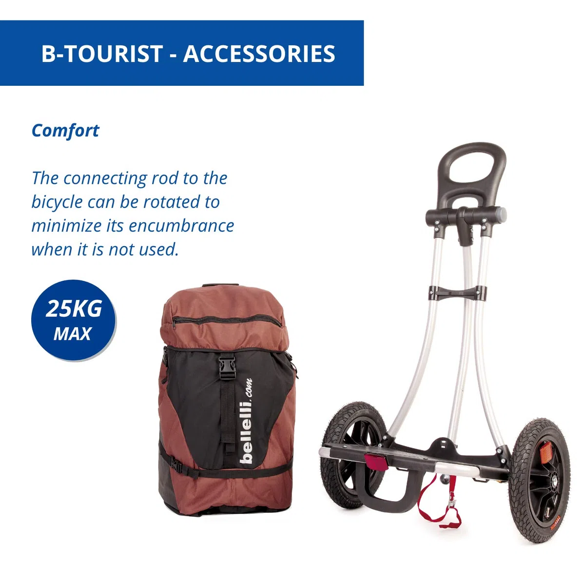 b bellelli B-Tourist - Bicycle Transport Trolley - Payload 25 kg - With Bag