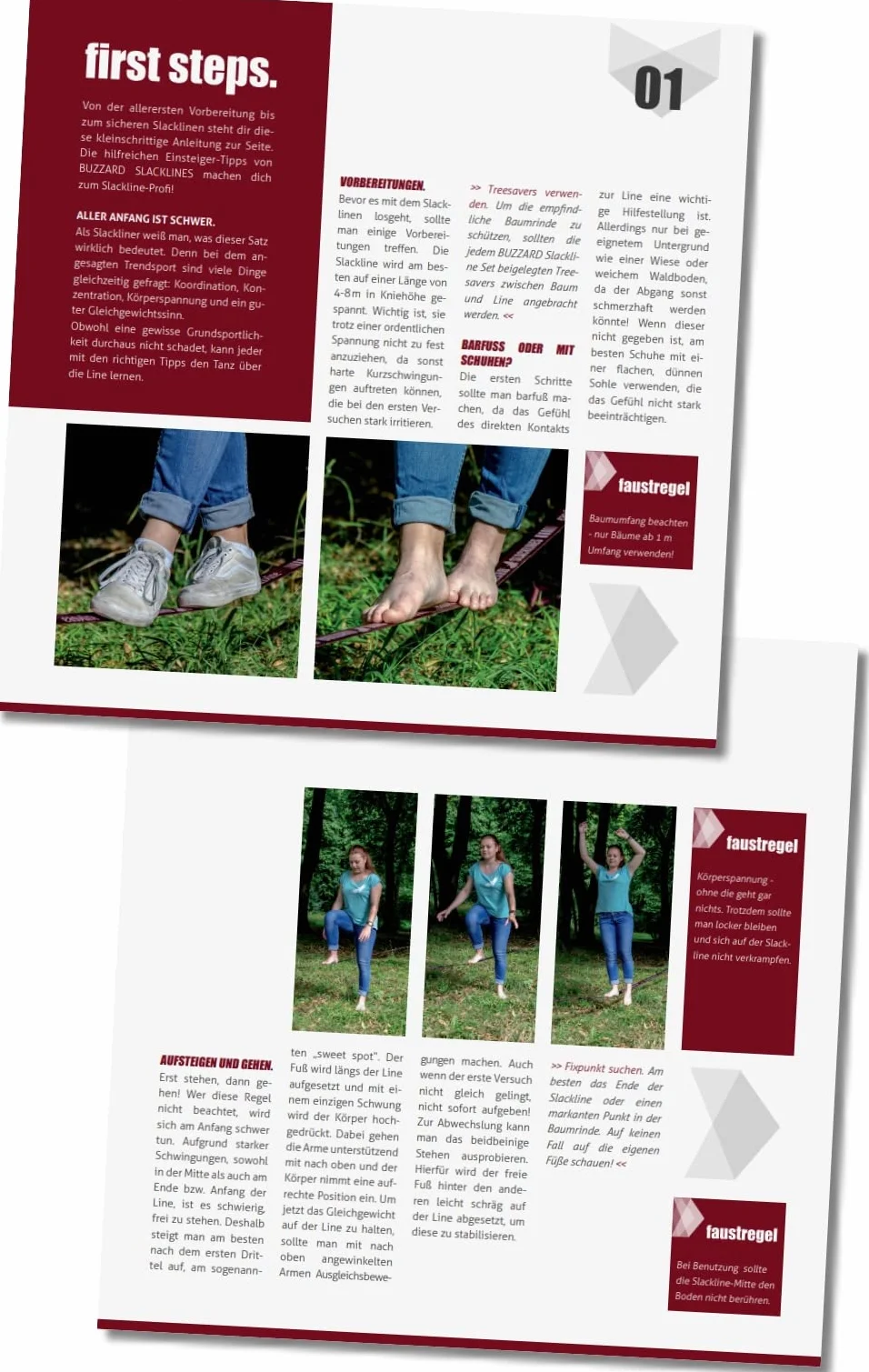 BUZZARD Ethno Slackline Set 15 m con Protezioni per Albero