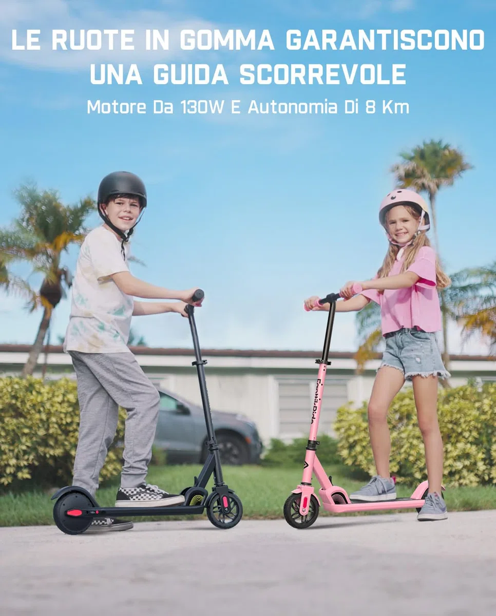 FanttikRide C9 Monopattino Elettrico per Bambini 120-160 cm, 10/16 km/h, Autonomia di 8 km, Schermo LED, Altezza Regolabile, Pieghevole, Ruote in Gomma, Leggero, per Bambini fino a 60 kg