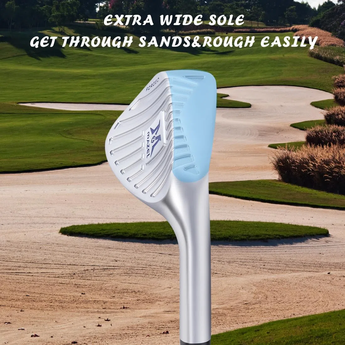 MAZEL Cunei da golf forgiati 48 50 52 54 56 58 60 gradi Sand Wedge Golf Club per uomo singolo mano destra, albero in acciaio suola larga scanalature fresate CNC per più backspin