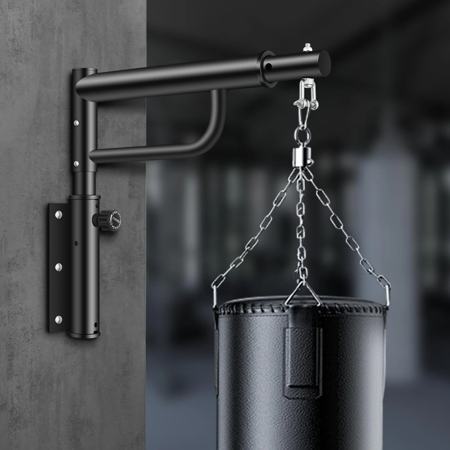 Supporto per Sacco da Boxe, Regolabile e Girevole, 150kg Staffa per Sacco da Boxe, Supporto per Sacco Pesante per Interni ed Esterni Boxe Sport in Casa Palestra