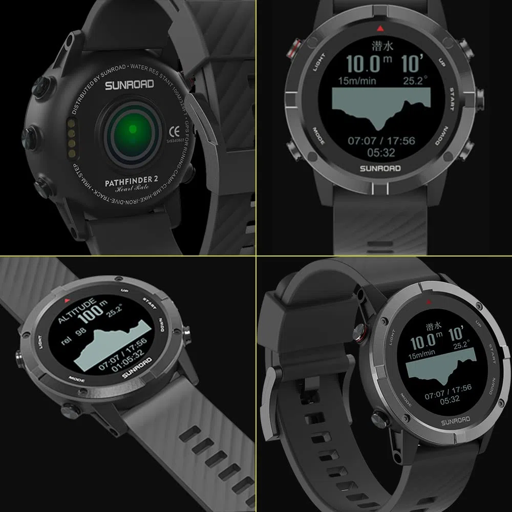 HUIOP Orologio Sportivo, Orologio Sportivo GPS Fitness Orologio da Polso con cardiofrequenzimetro Resistente all'Acqua 100M per Corsa Nuoto Ciclismo Arrampicata