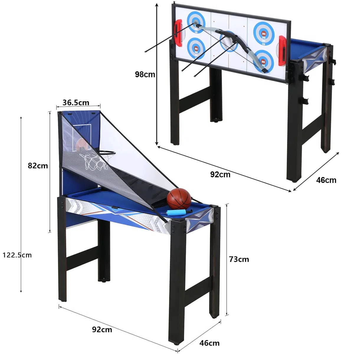 HLC Tavolo Multigioco,Giochi di Design Innovativo,Include Pallacanestro,Tiro con l'arco,Tavolo da Biliardo,Air Hockey,Tavolo da Ping Pong ecc. Tavolo Multi Gioco Grande