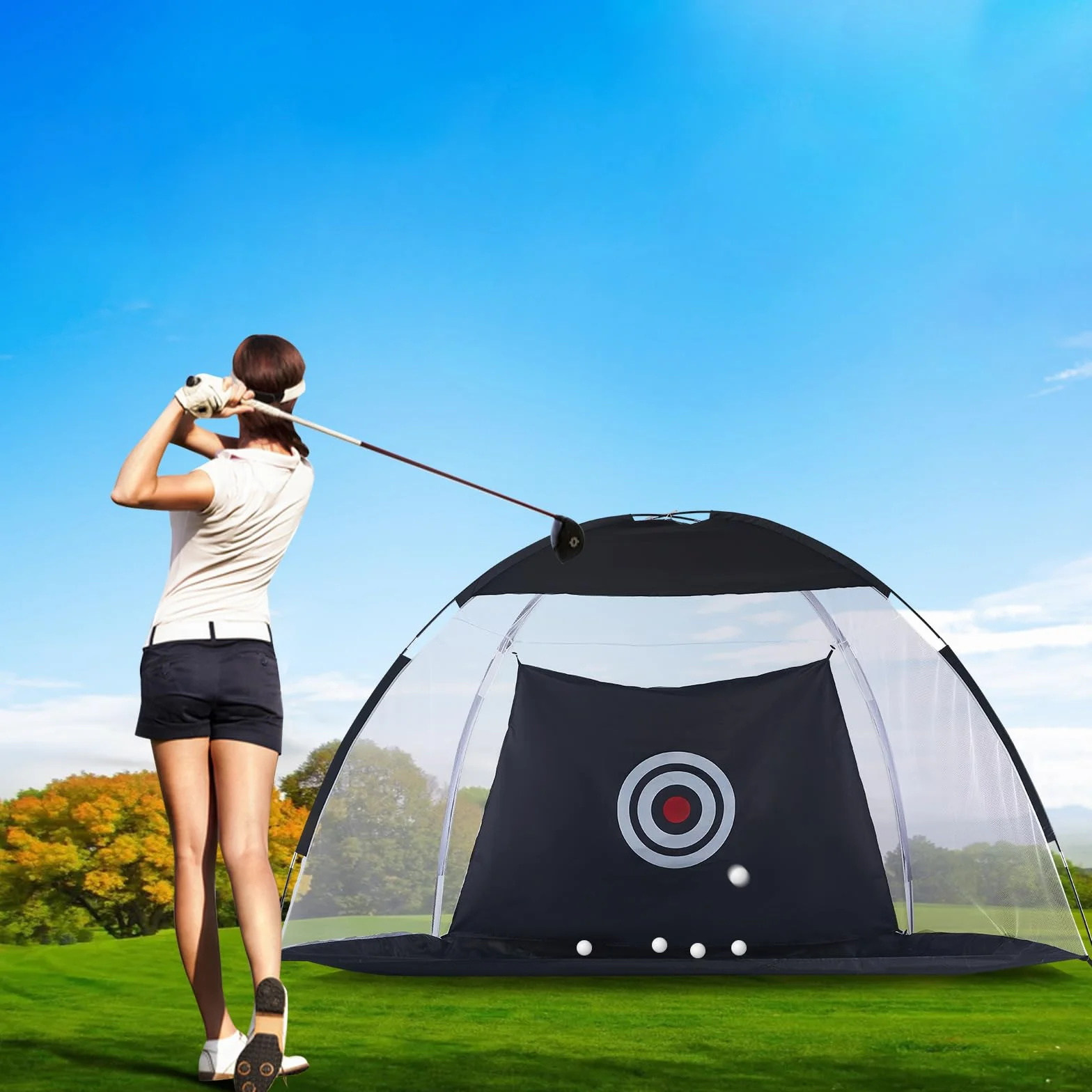 LEMROE Reti da golf professionali per guida in cortile/con tappetino da golf da giardino con borsa per il trasporto