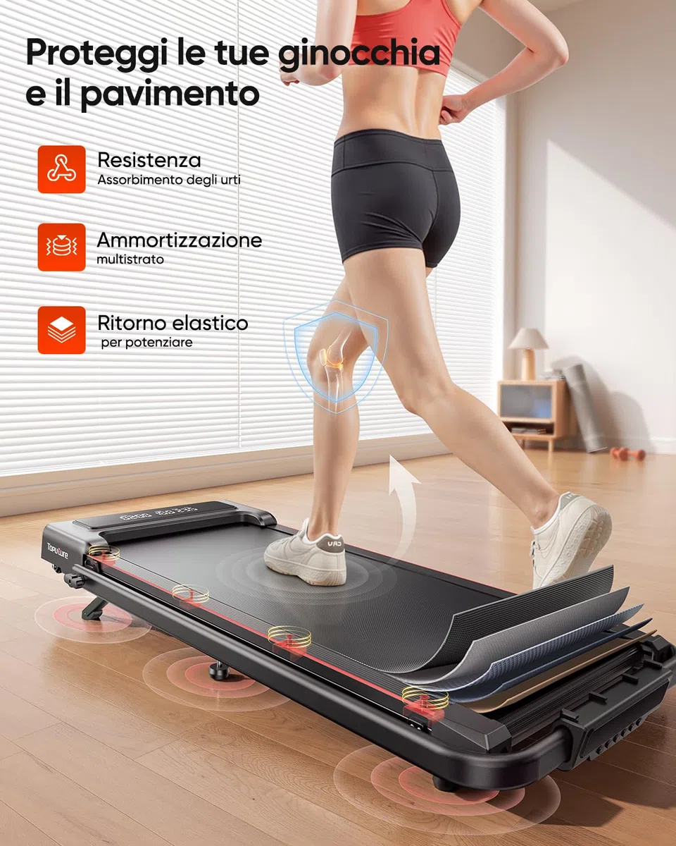 Tapis Roulant Elettrico Pieghevole 12 km/h, 4 in 1 Tapis Roulant con Inclinazione, App, Telecomando e Doppio Display LED, Design Salvaspazio per Casa e Ufficio, Nessuna Installazione Richiesta