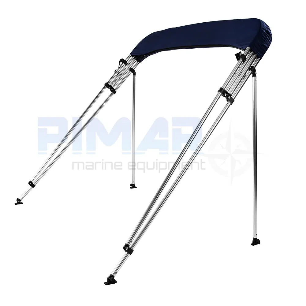 PIMAR Tendalino Bimini 4 Archi in Alluminio Lucido Ø 25 MM Diverse Misure e Colori. Barca Gommone (Blu Navy, larghezza 220-240cm)