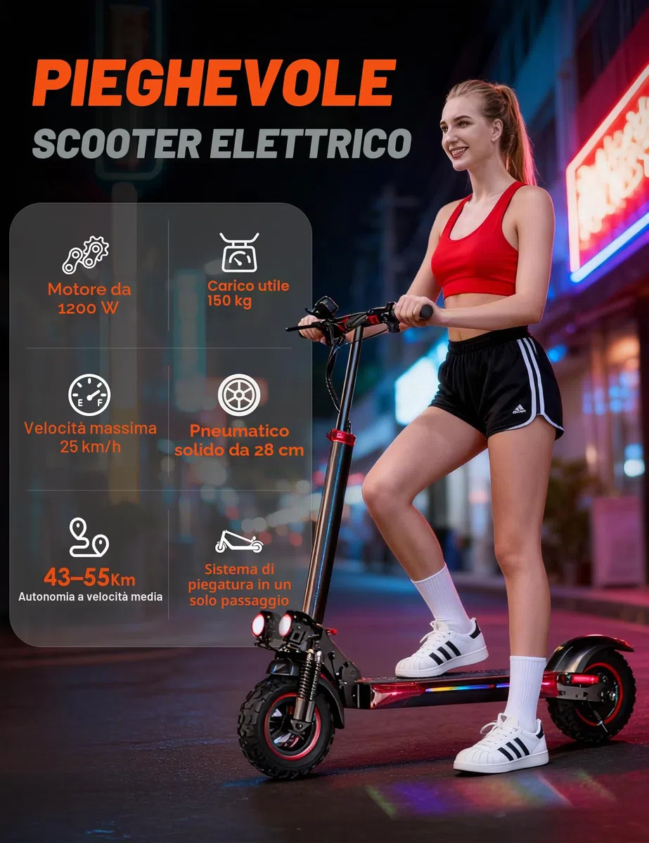 OOTD J11 MAX Monopattino Elettrico Adulto, 11" Monopattino Elettrico Fuoristrada, Batteria da 48V 18 Ah Autonomia di 43-55KM, Scooter Elettrico Pieghevole Con APP, Doppia Sospensione E Doppi Freni
