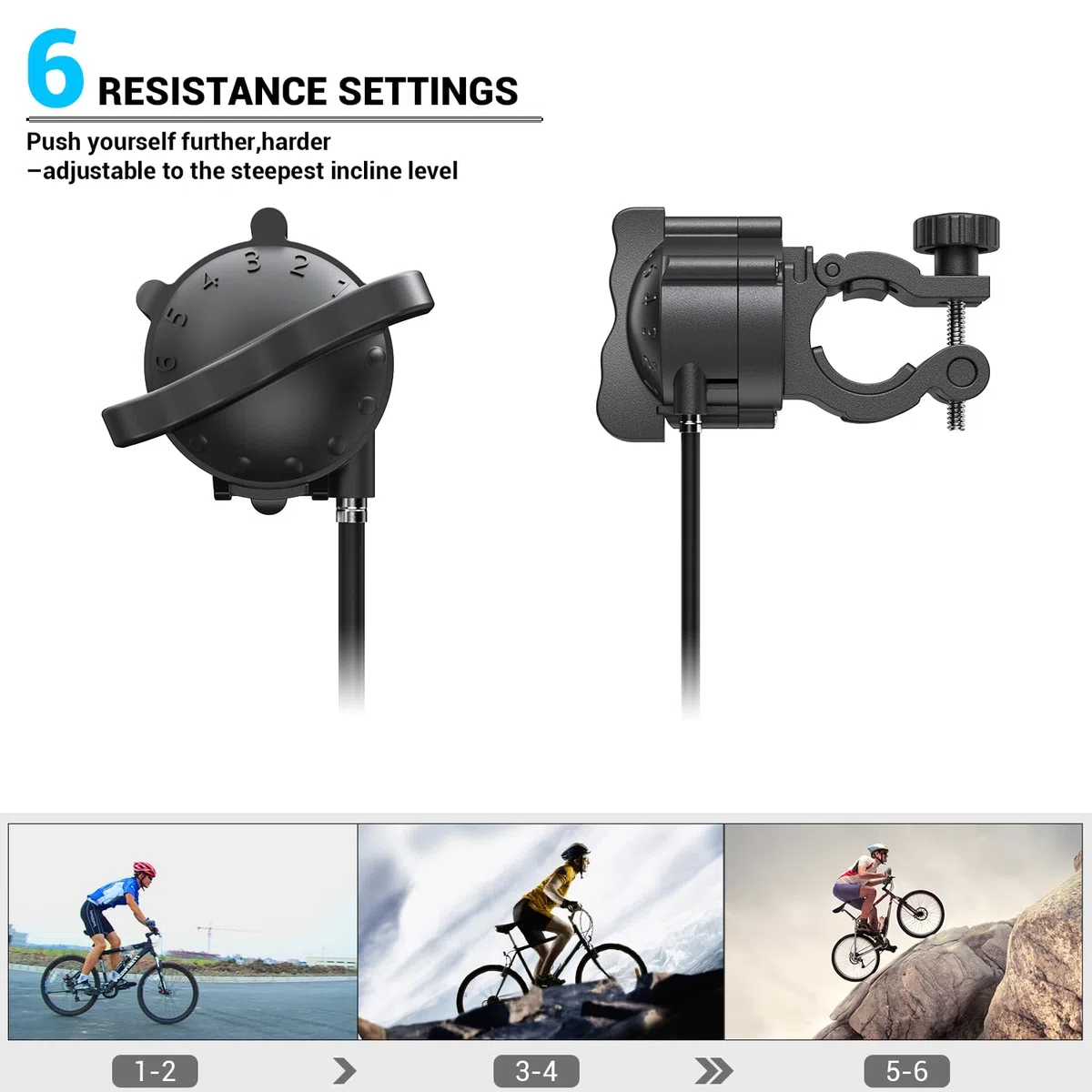 Sportneer Allenatore a rulli magnetico per bicicletta da 26 – 28" e 700 C, a sgancio rapido, con 6 livelli di resistenza per interni ed esterni, con riduzione del rumore