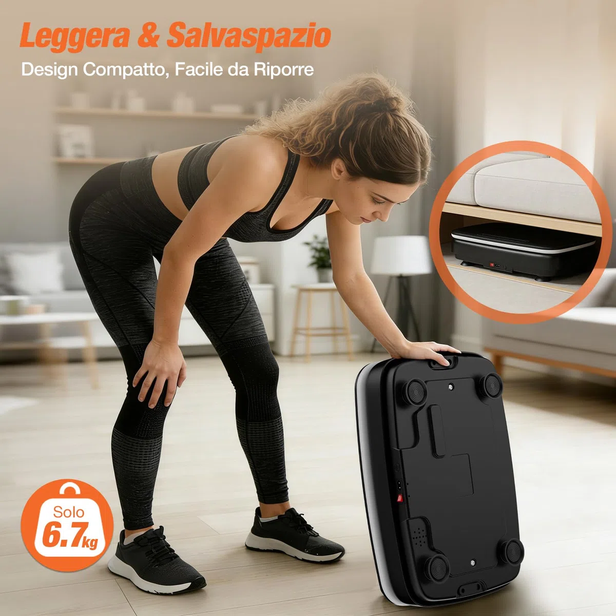 DH FitLife Pedana Vibrante per Casa | 0–99 Livelli con Timer | 9 Programmi Automatici | Silenziosa con Ventose | Luci LED & Altoparlante Bluetooth | Bande di Resistenza Incluse | Portata 150 kg