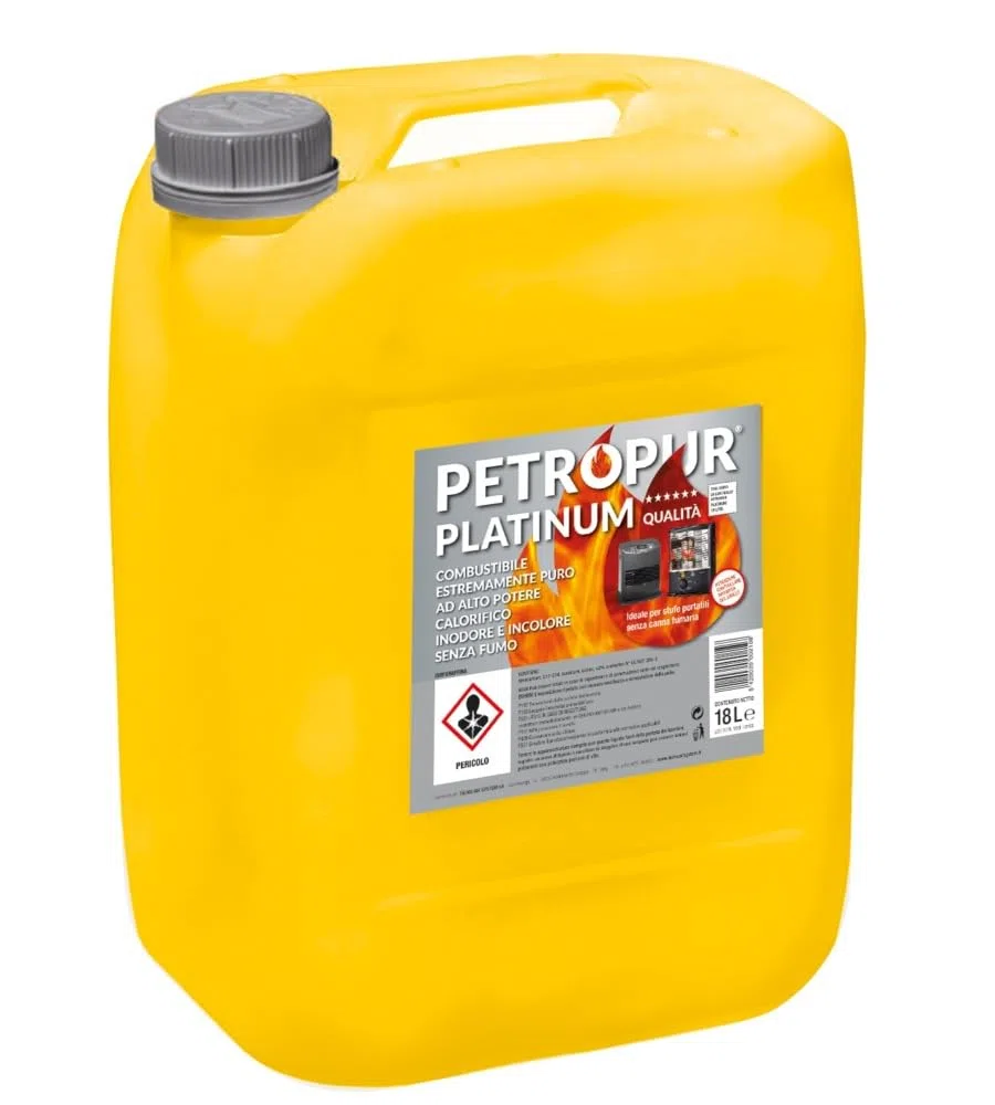 PETROPUR PLATINUM INODORE PURO 100% Combustibile liquido universale stufa 18lt