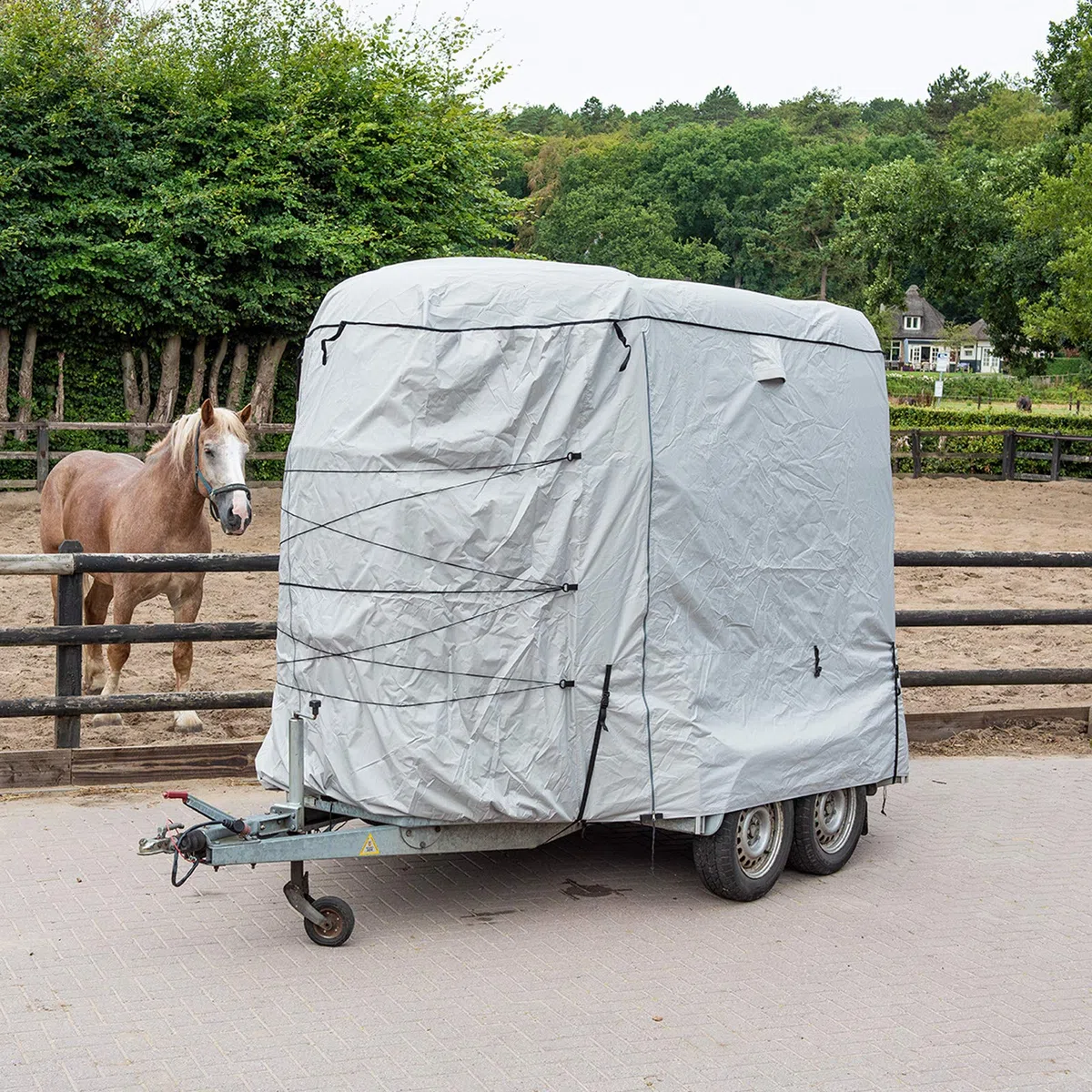 deiwo Copertura per rimorchio per cavallo, 370 x 250 x 210 cm, in tessuto Oxford sinistro + destro