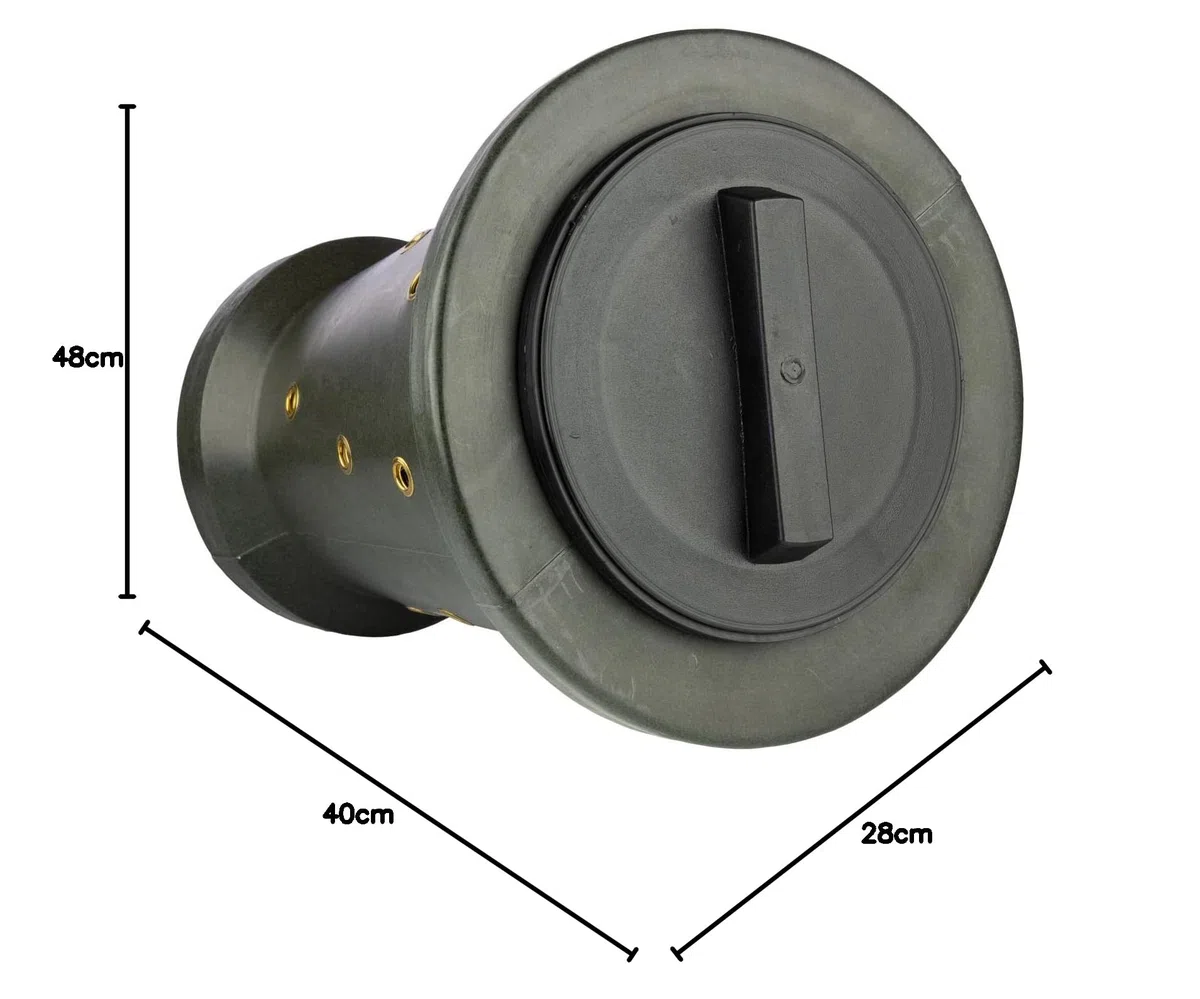 EUROHUNT - Cono di alimentazione 2.0 con ancoraggio a terra e corda di fissaggio, rinforzato con occhielli in metallo, fori spessi 14 mm, verde, portata massima 18 kg