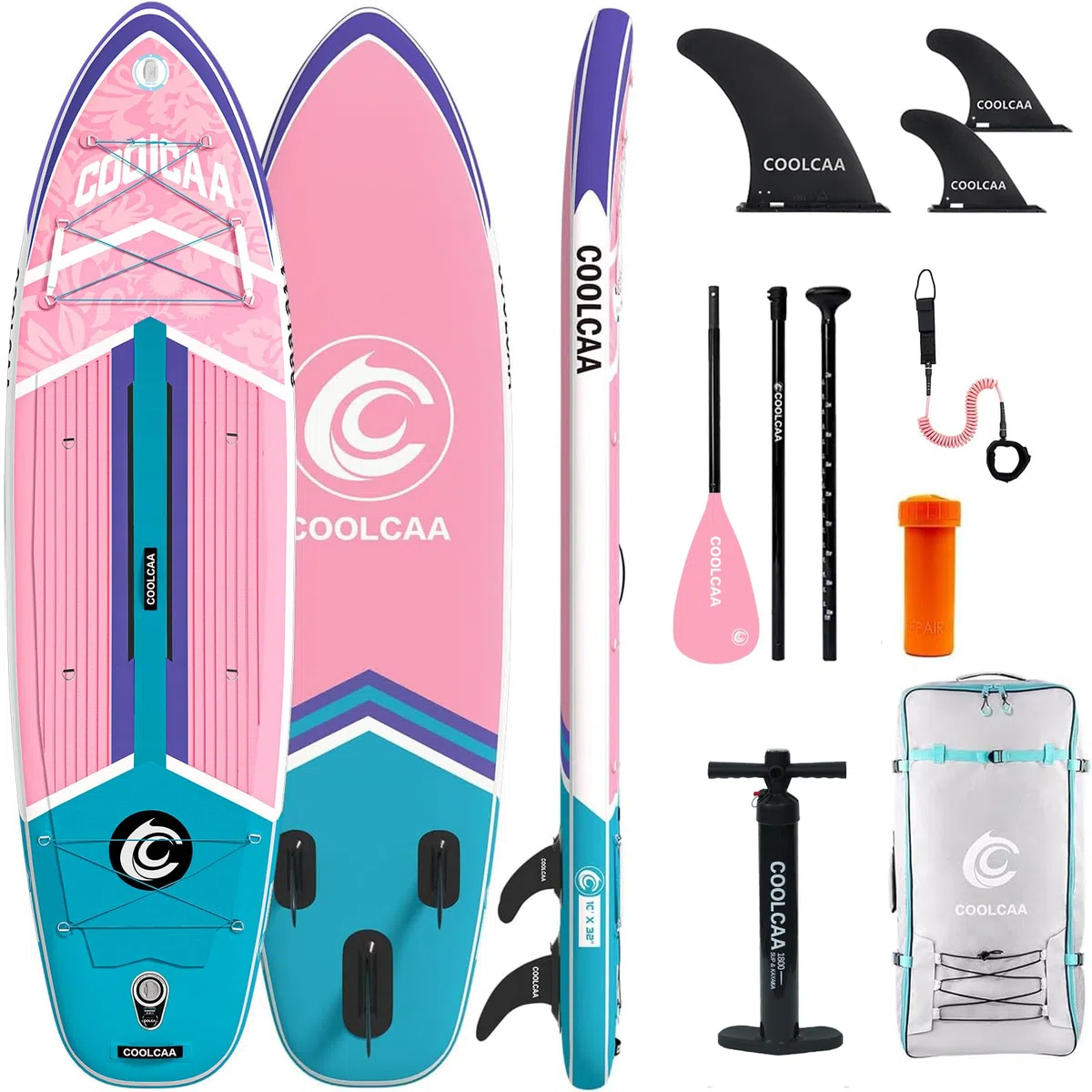 COOLCAA 354cmx86cmx15cm Tavola SUP Gonfiabile con Accessori di alta Qualità, capacità di Carico di 210kg, Paddle Board per Adulti e Ragazzi di Tutti i Livelli