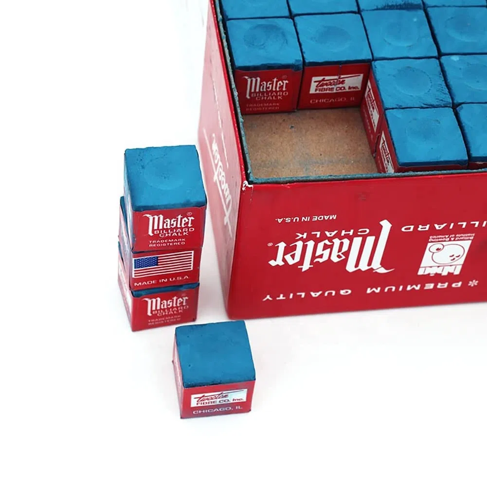 Master Gesso per Punta della Stecca, 144 Pezzi Autentico Triangolo Snooker o Gesso per Punta della Stecca da Biliardo, Polvere Antiscivolo per Sfregamento, per Biliardo Club Giochi da Tavolo blueoily