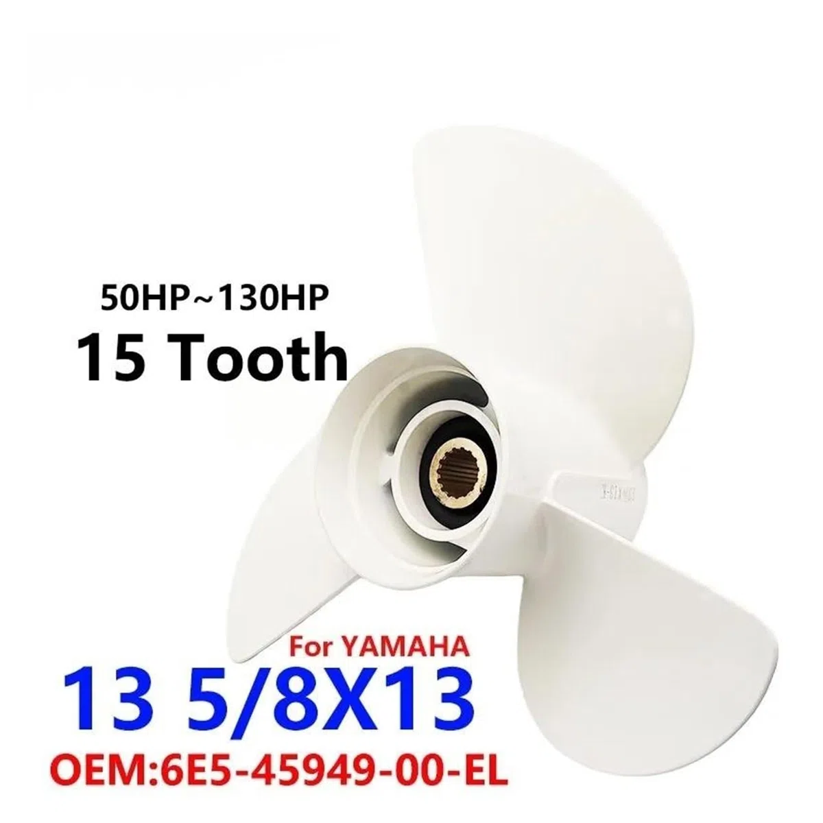 for Yamaha 6E5-45949-00-El Elica fuoribordo 13-5/8X13 Adatto a Motori marini da 50-130 Cavalli Captain Propeller 13 5/8X13 Motore fuoribordo 50-130 HP Lega di Alluminio