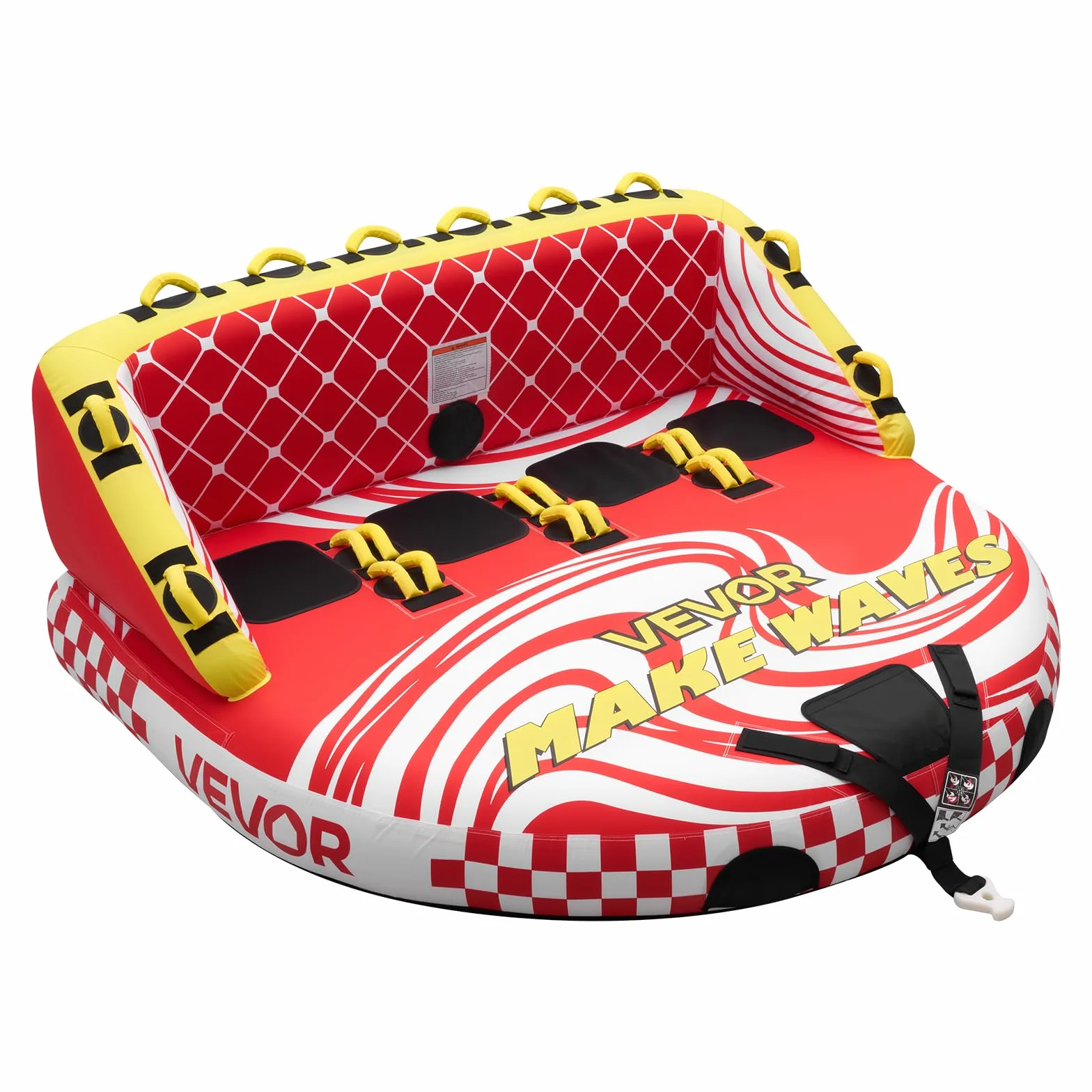 VEVOR Tubo Gommone Gonfiabile Trainabile per Mare Giochi Acquatici, Tubo Gonfiabile Trainabile Capienza ca. 4 Persone Carico Max. 308 kg, Gommone a Divano per Barche Gioco d'Acqua Copertura in Nylon