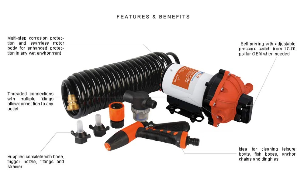 SEAFLO Kit pompa di lavaggio serie 55 - 12V DC 5.5 GPM 70 PSI