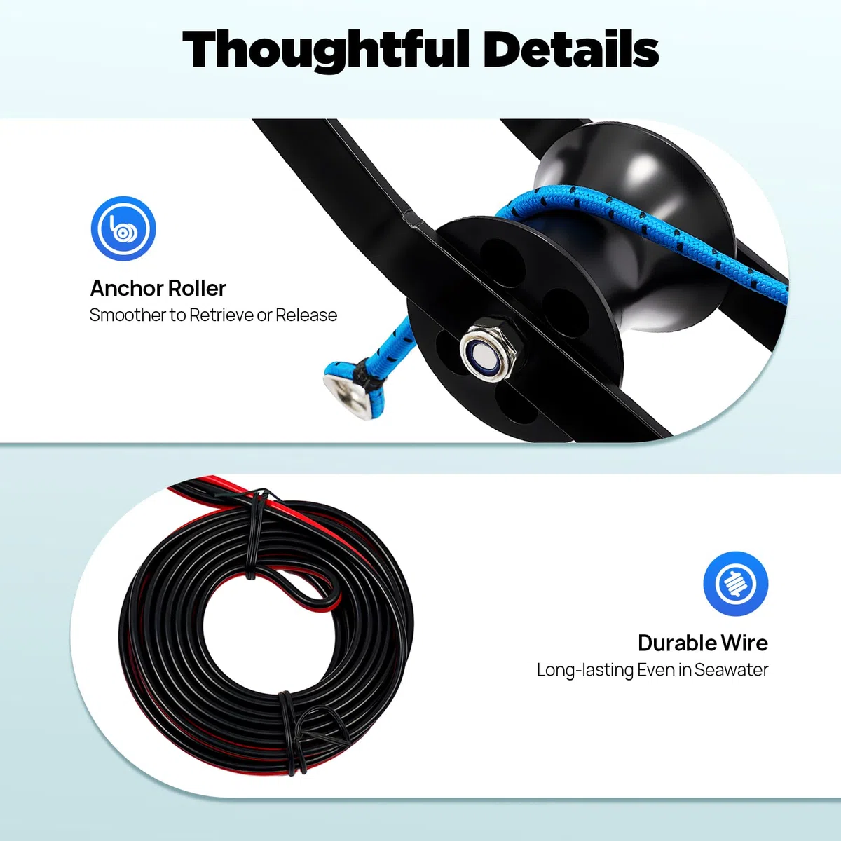 Verricello elettrico per barca 12V 35LBS per ancore fino a 15,8 kg, verricello per ancora per acqua salata, argano marino per barche con telecomando, verricello elettrico per barche incluso