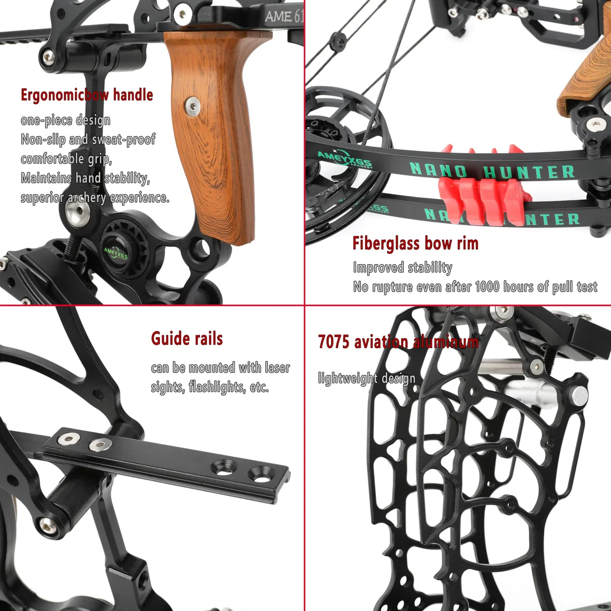 18" kit arco compound, 30~70lbs regolabile, arco steelball, doppio uso arco da caccia, adultbow, RH&LH, può sparare freccia e palla d'acciaio, per tiro con l'arco da caccia