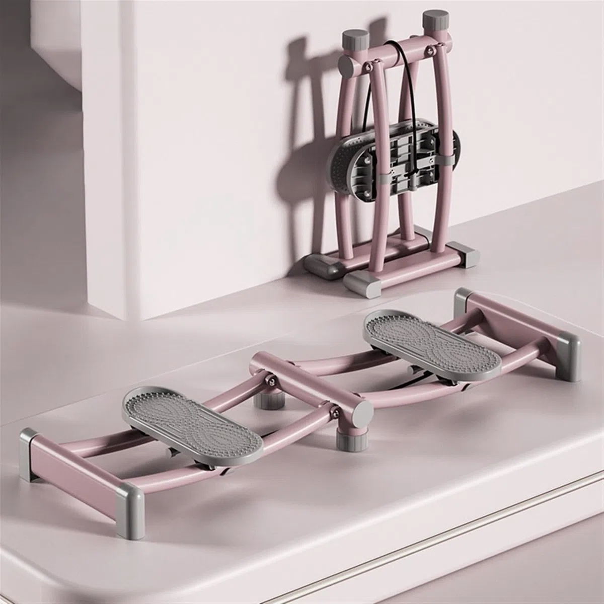 Ski Machine, Simulatore Di Sci, Attrezzatura for Esercizi Con Macchina Da Sci Ad Altezza Regolabile for Allenamento Dei Muscoli Del Pavimento Pelvico Delle Gambe, for La Casa(Rosa,Without hand