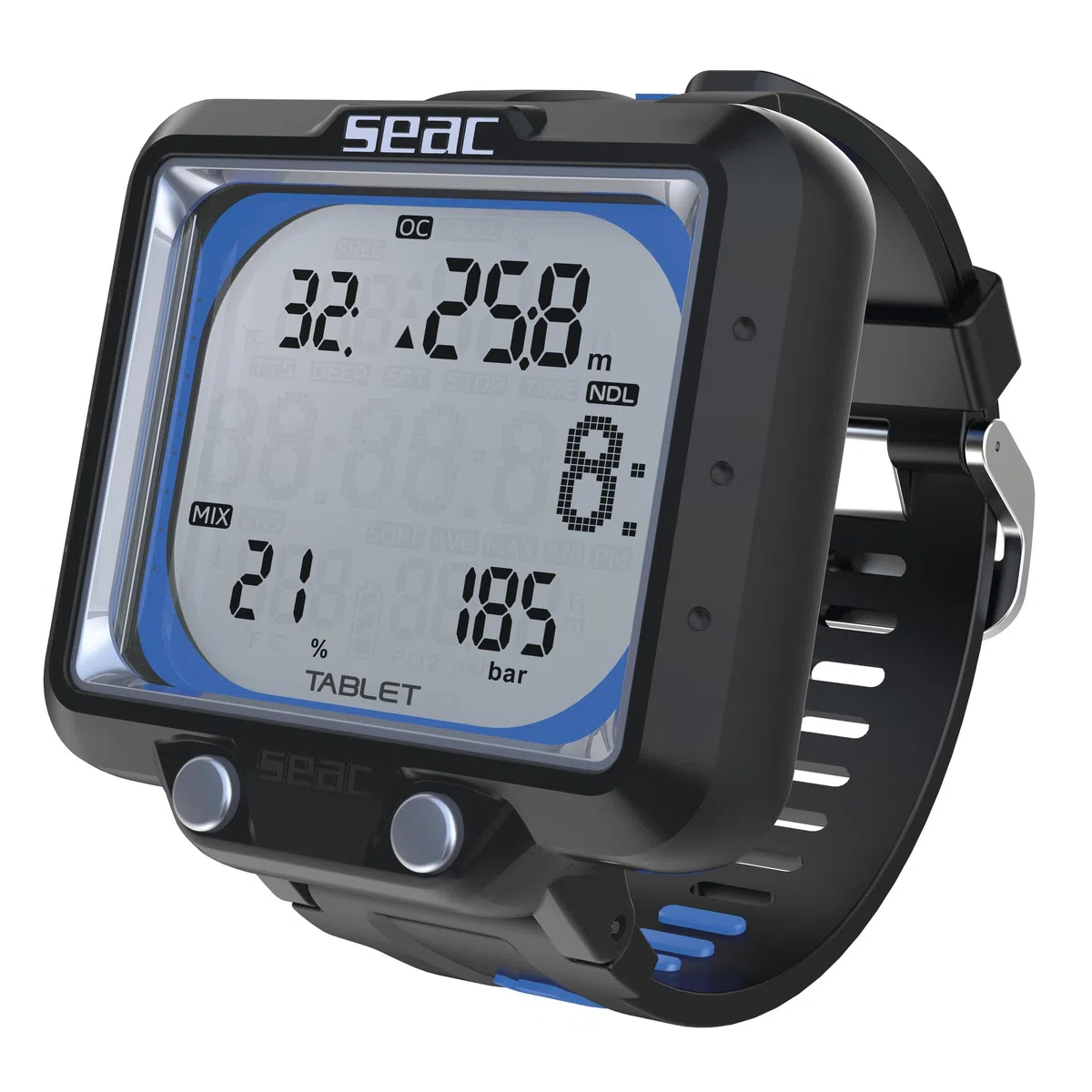 SEAC Tablet, Computer Subacqueo per Immersioni con Bluetooth Integrato, Gestione Fino a 3 Miscele, Ampio Display, Connessione Wireless con Massimo 3 Trasmettitori