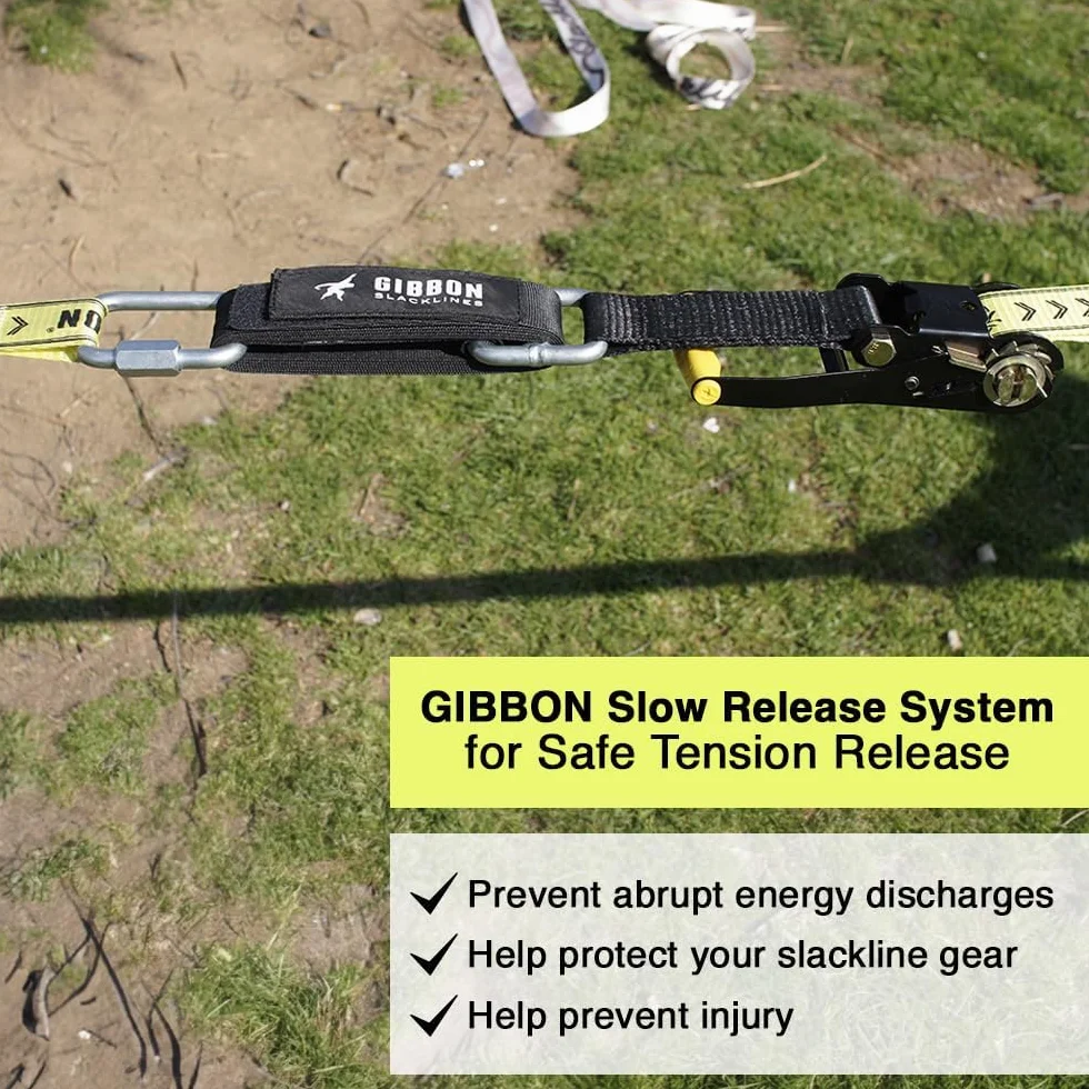 Gibbon Slackline, Slow Release, Trickline Equipment, per Uno smontaggio Sicuro e cauto dei componenti della Slackline