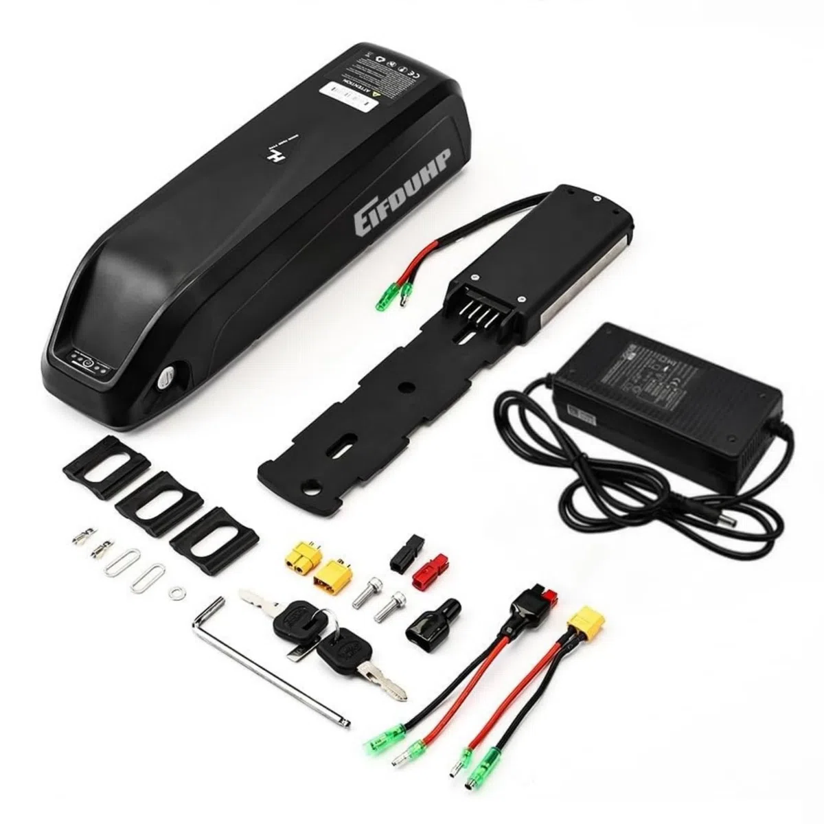Batteria per Bicicletta Elettrica, Batteria Ebike 36V 48V / 22.5Ah-10Ah per 250W Motore Bici, con Base 4Pin/5Pin, Caricabatterie e Blocco Sicurezza (36V 10AH per 50-250W,con Borsa Batterie)