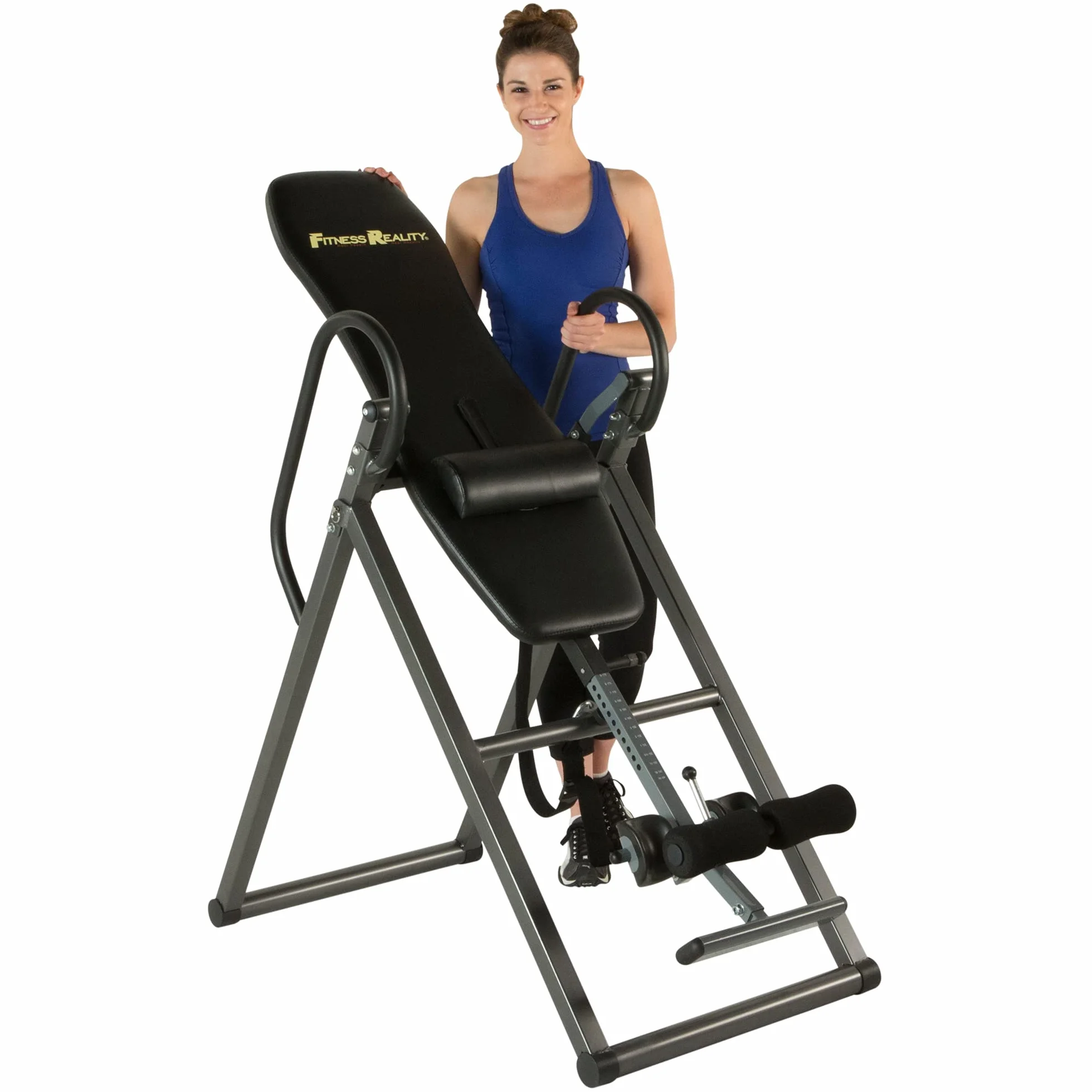 Fitness Reality Unisex 790 x LT UL Panca a inversione Certificato di Sicurezza ad Alta Resistenza con Schienale Basso, Nero, Taglia Unica