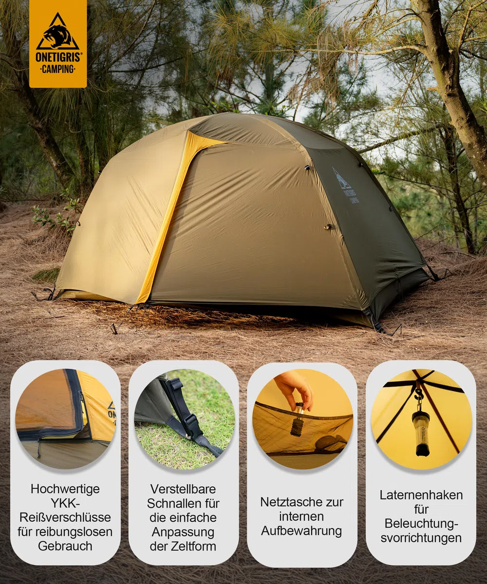 OneTigris Stella - Tenda da campeggio, autoportante, leggera, 3000 mm, impermeabile, 4 stagioni, per escursioni, alpinismo