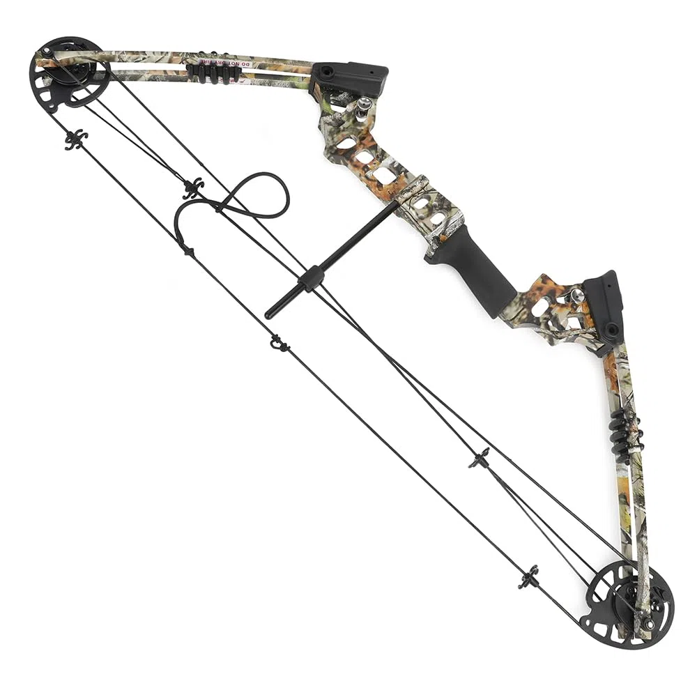 Set arco compound pronto per la caccia - Potenza di trazione 20-70 libbre, lunghezza di trazione 24“-30”, velocità 320 fps, completo di tutti gli accessori per la caccia e il tiro al bersaglio