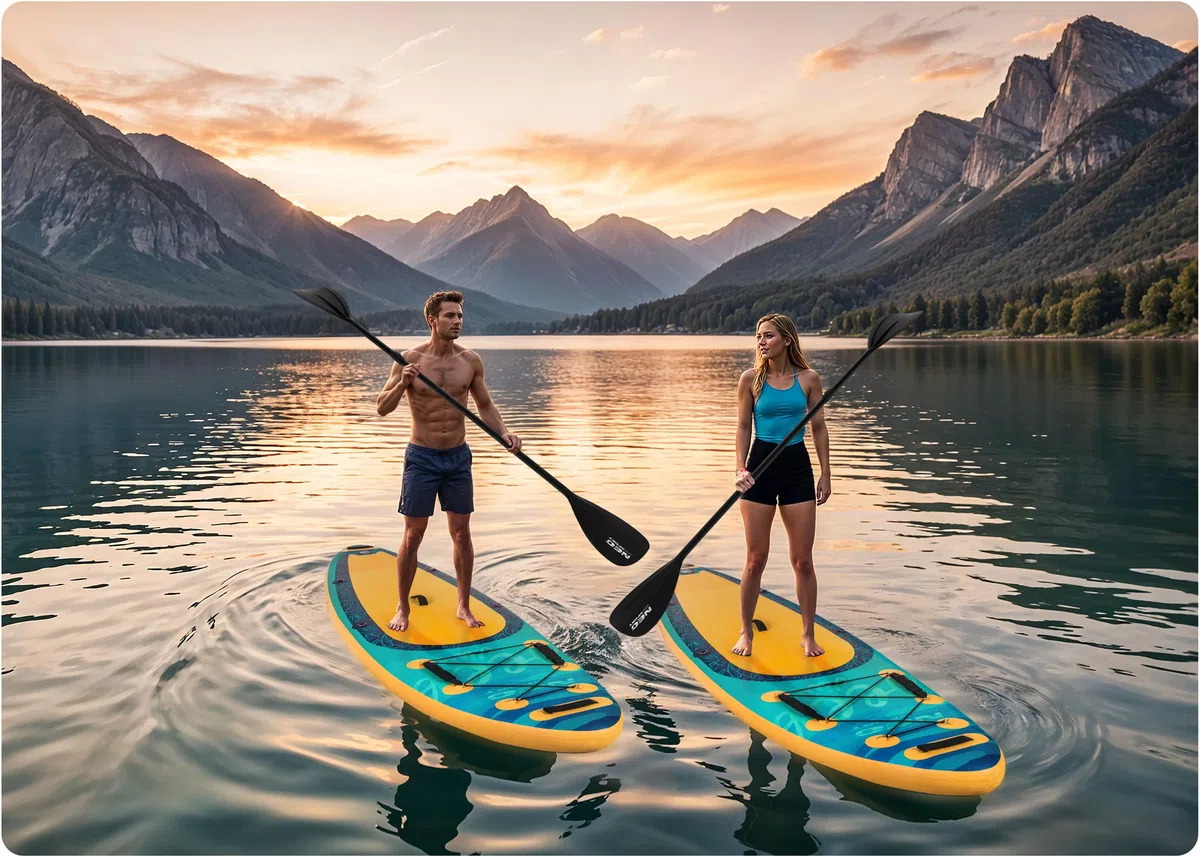 Neo-Sport Tavola da SUP gonfiabile per paddle con pompa a mano zaino per seduta acquasurf 320 x 84 x 15 cm