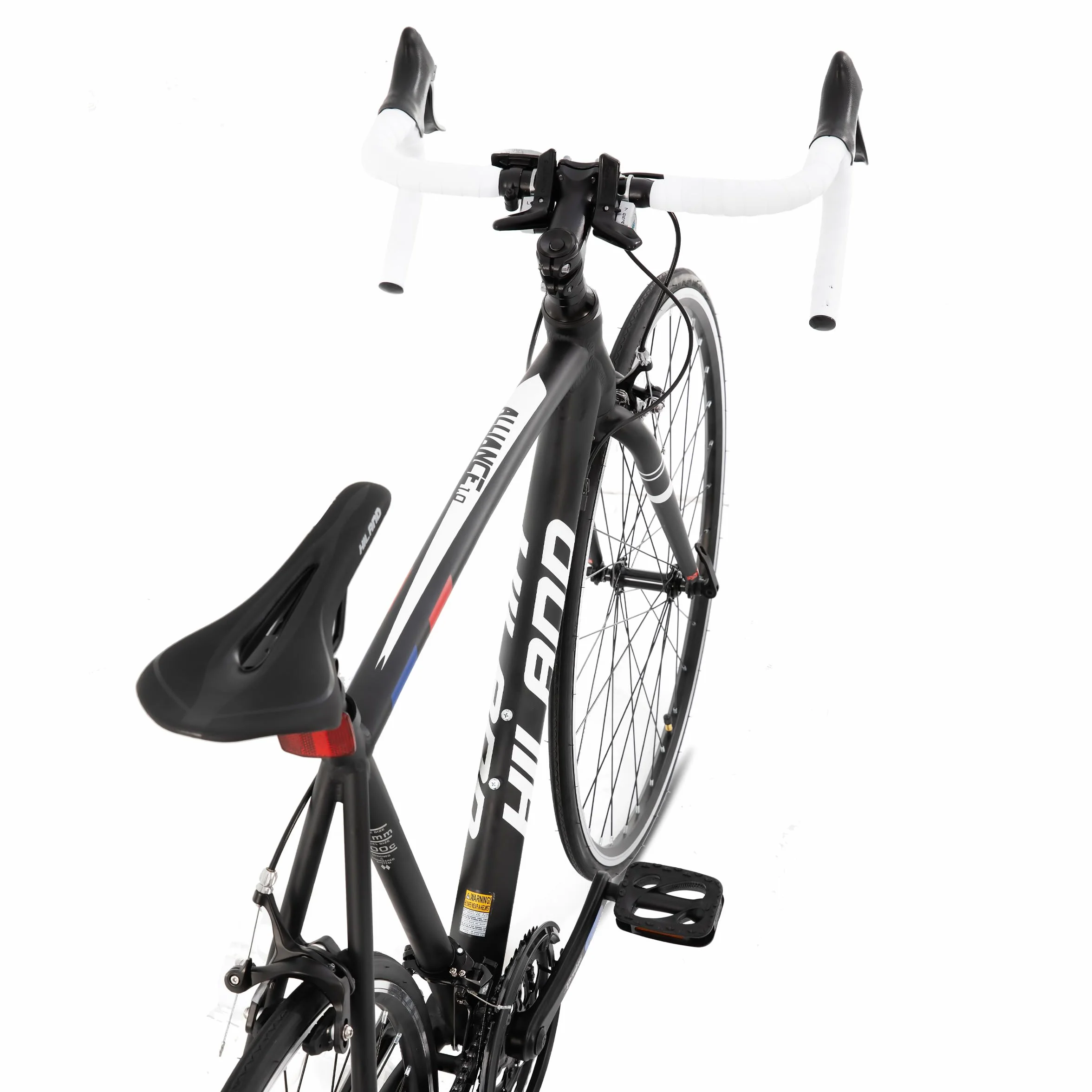 HILAND Alliance Bici da Strada 28”, 14 Velocità, Telaio in Alluminio da 49/53/57 cm, 700C Bicicletta da Città e da Pendolare per Uomo e Donna, Nero/Bianco