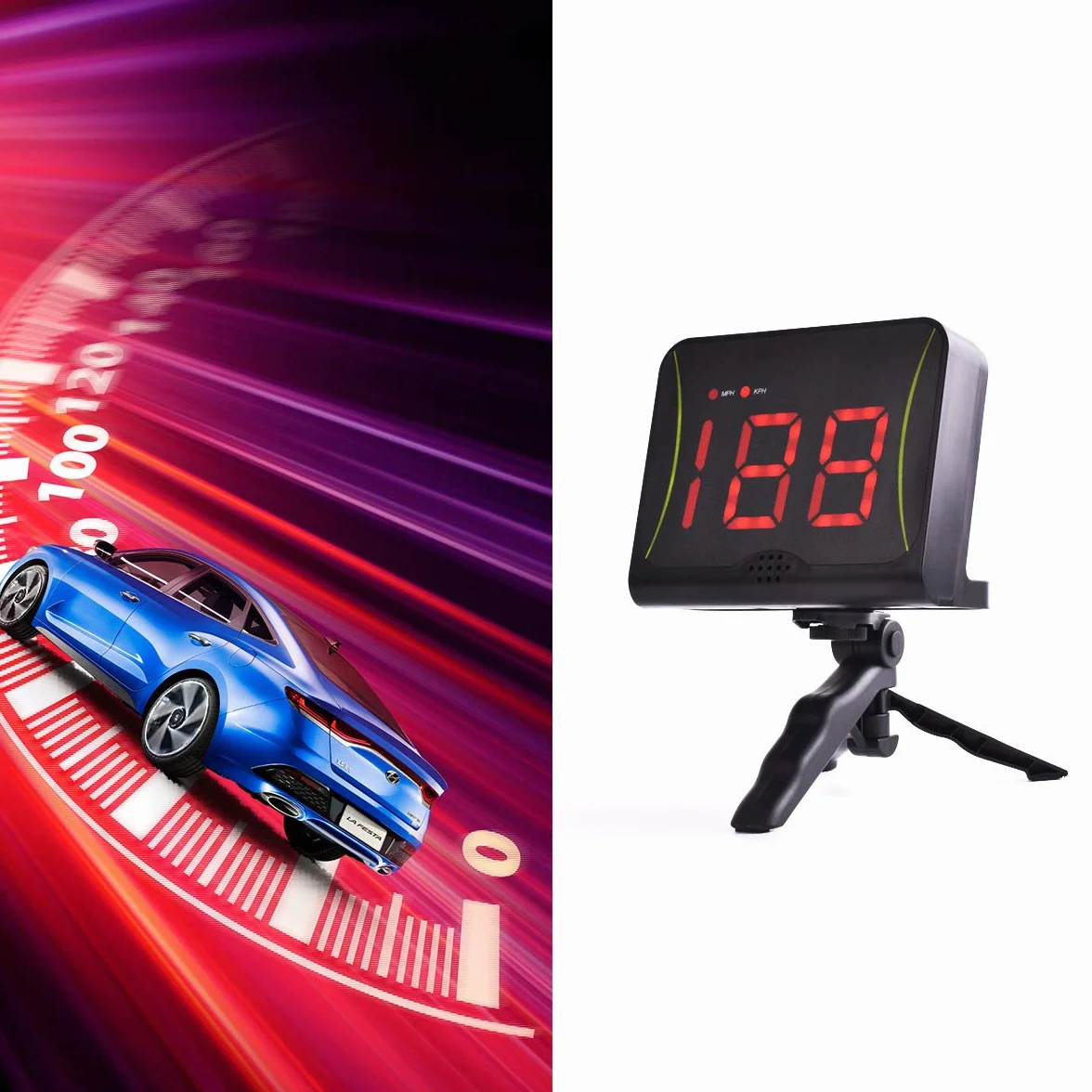 OYE Hockey Shot Puck e velocità della Palla con Display LED Rosso, Radar di velocità di tiro con misurazione mph e KPH, Radar autoportante per Lacrosse,Baseball, Hockey