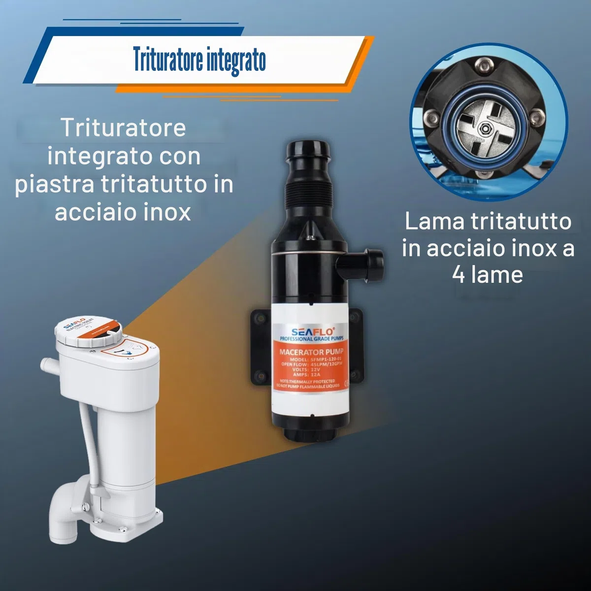 Seaflo Kit di conversione da manuale a WC marino elettrico, bianco (SFMTP1-02)