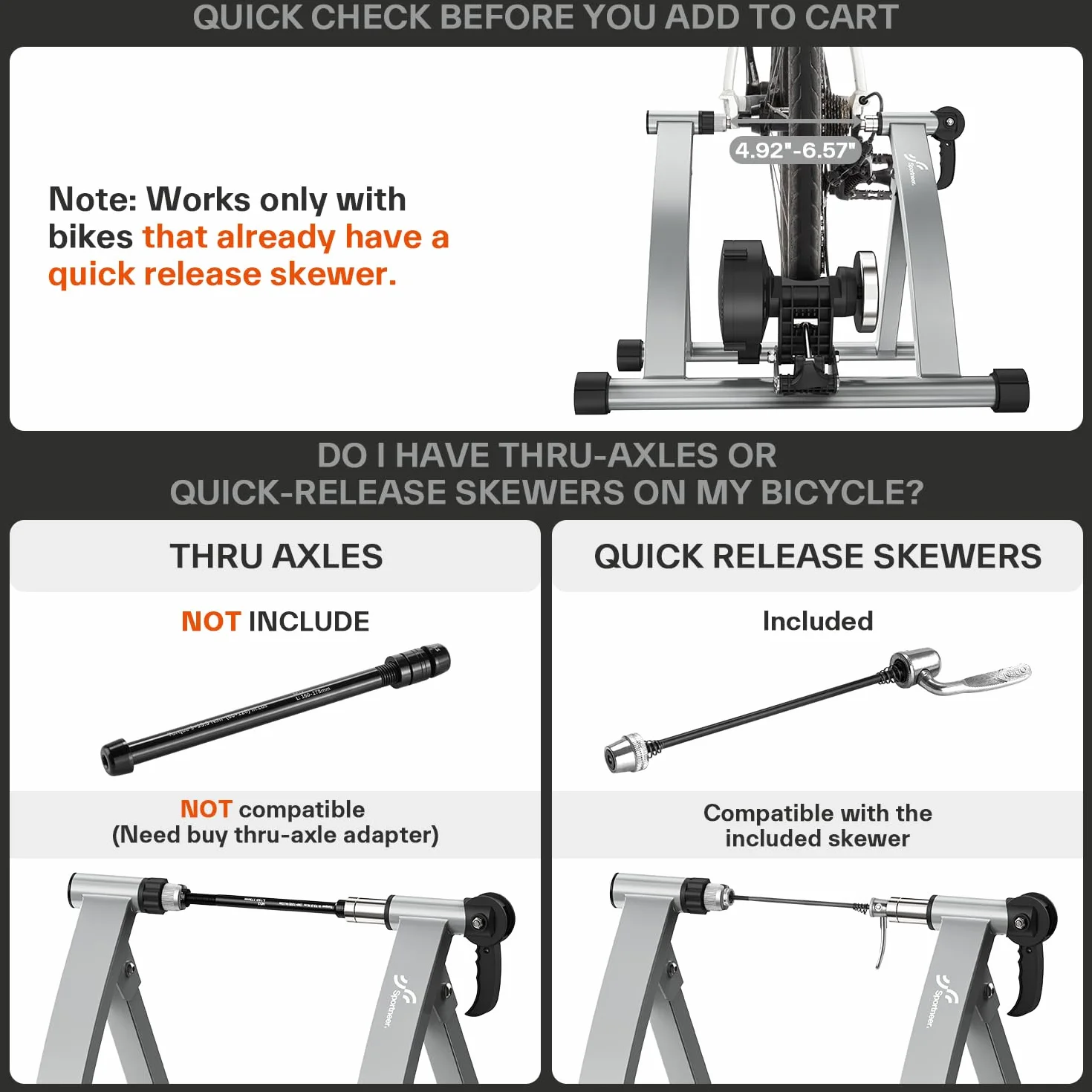 Sportneer Home Trainer Bicicletta, Freno Magnetico, 6 Regolazioni di Resistenza con Ruota di Riduzione del Rumore, Maniglia a sgancio rapido