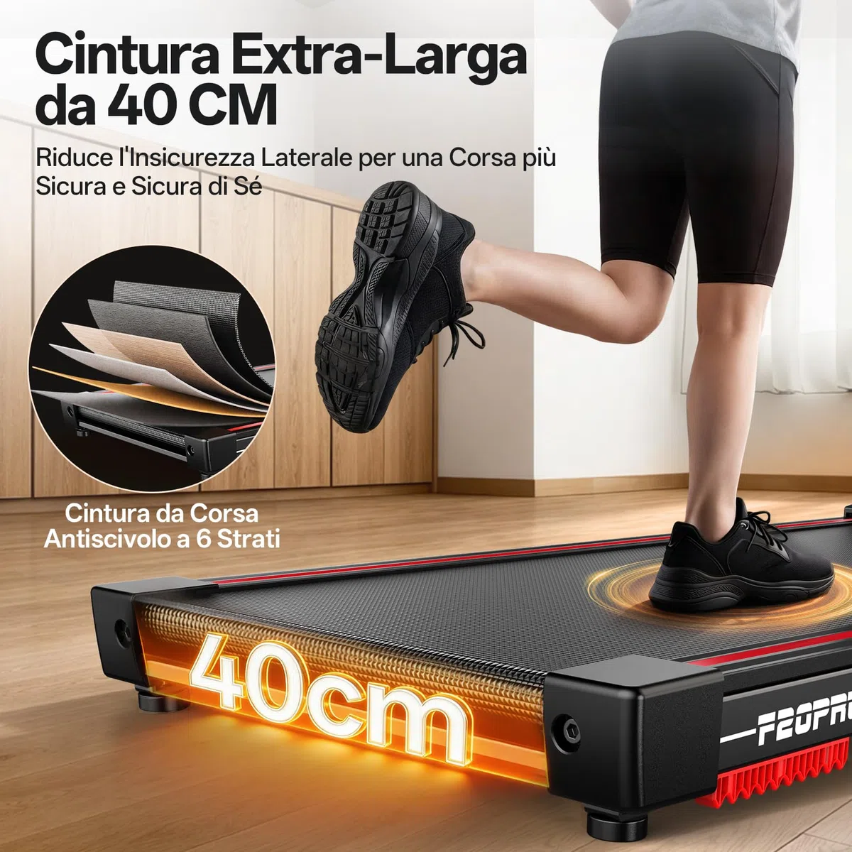 JOROTO Tapis Roulant Pieghevole per Casa, Motore 2,5PS, Pendenza 8%, Velocità 1-12 KM/H, Nastro Largo, Display LED, Portata Max 130KG, Compatto con Maniglie per Camminare e Correre