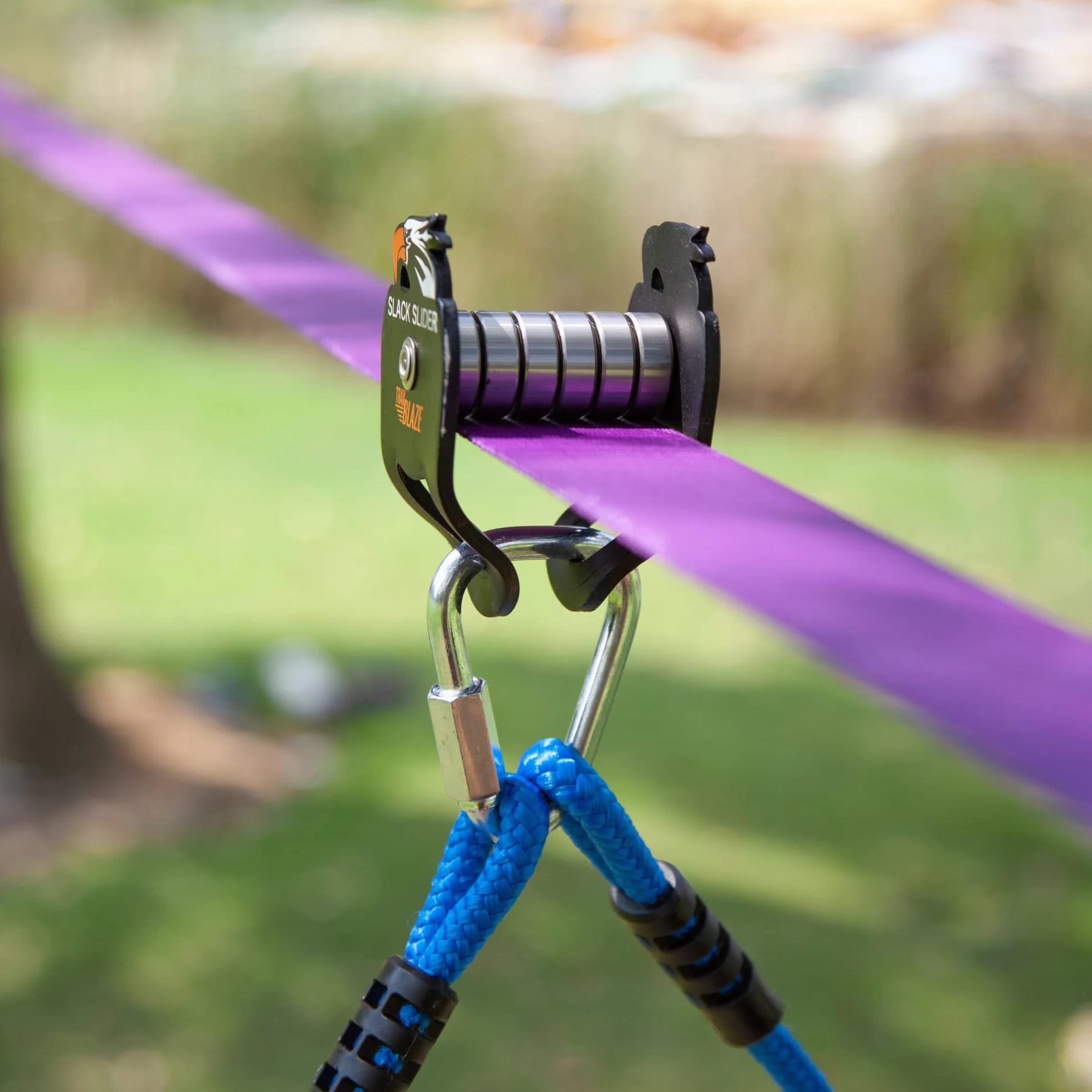 Kit Zipline Slider Pulley per Slacklines - Capacità di Carico 136,1 kg - Ninja Warrior Corsa ad Ostacoli per Bambini Con Monkey Bar - Backyard Fun